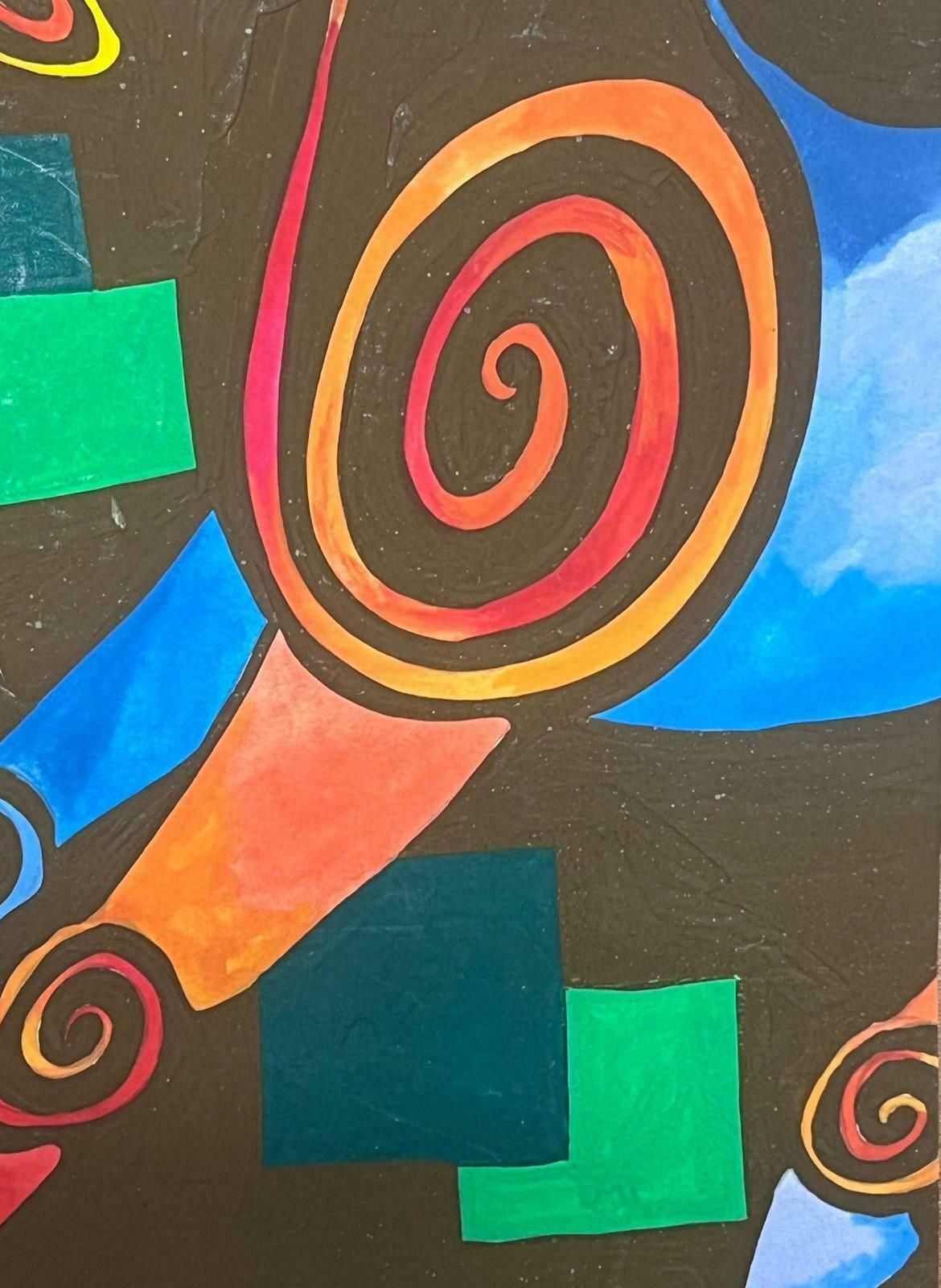 Sally Vaughancontemporary British Abstract Original Painting Wacky Sea Horse1990 photo furniture