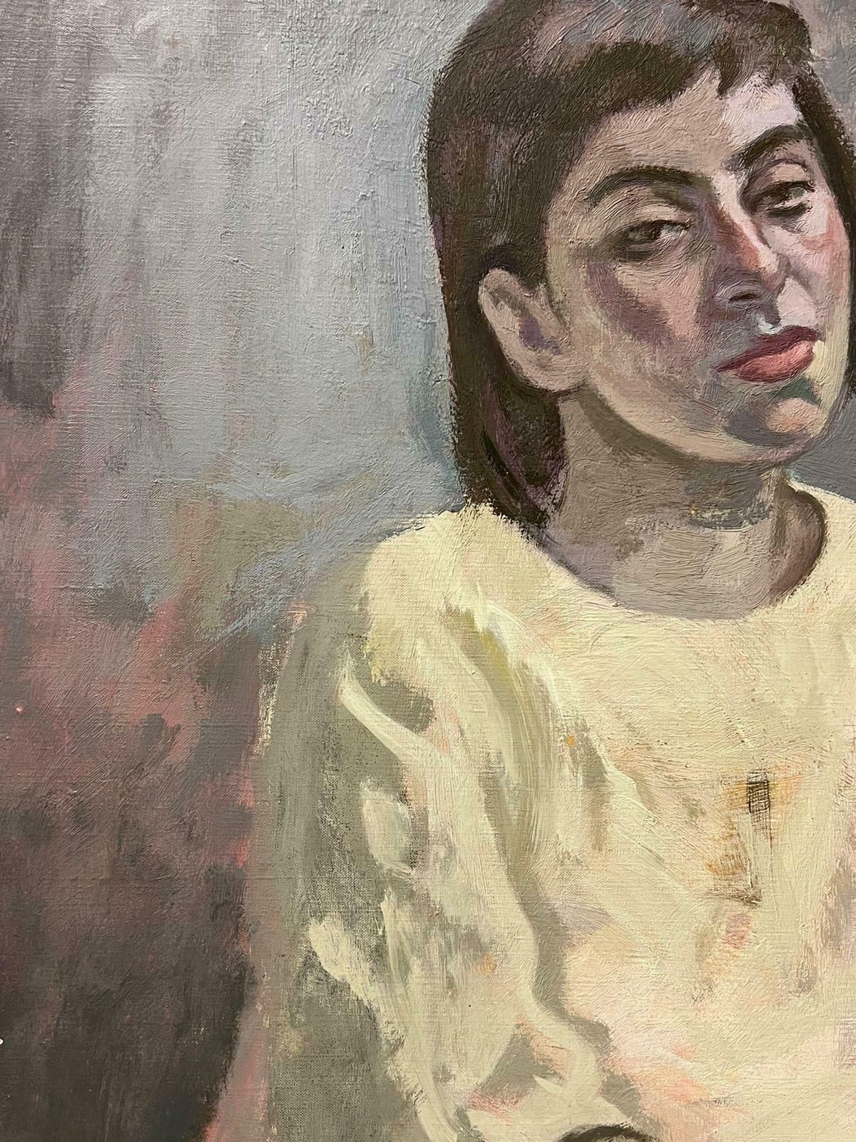 Jacob Markiellarge 20th Century French Portrait Of Lady Oil Painting On Canvas photo for sale