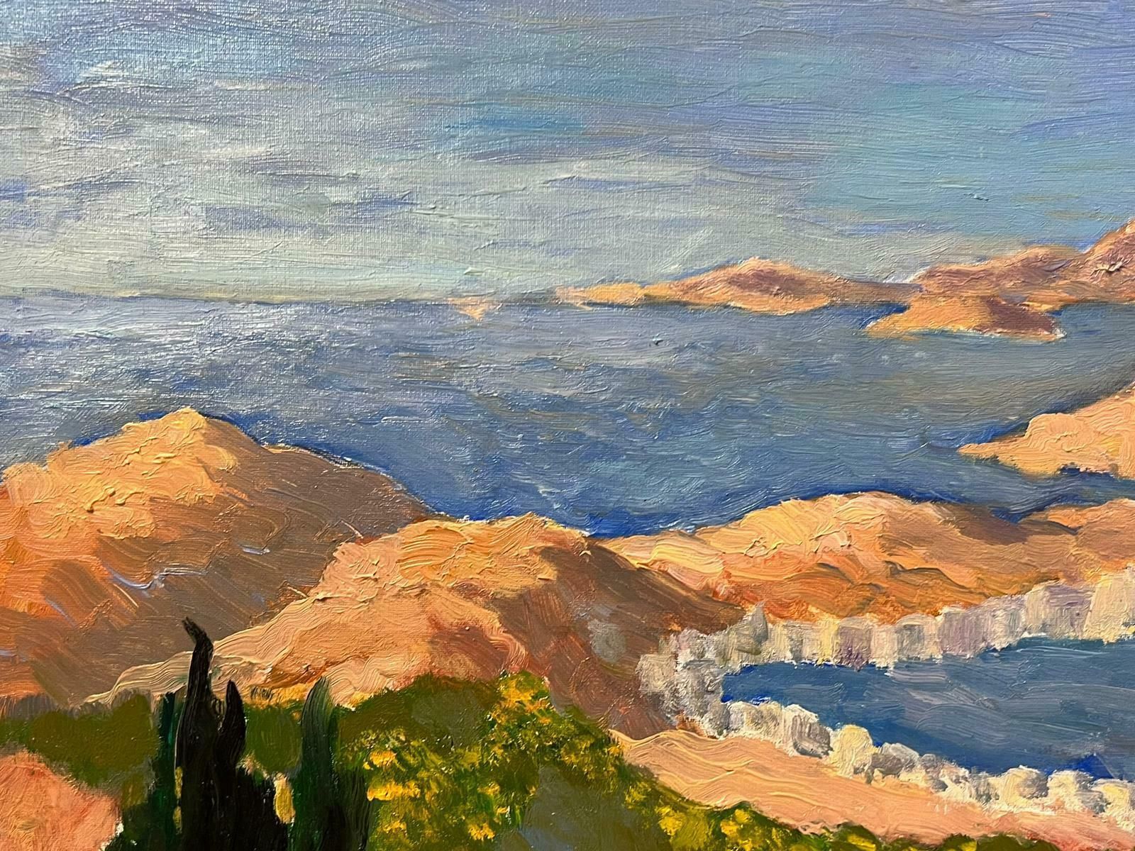 Georges Bordonovecontemporary French Impressionist Oil Olive Groves Mediterranean Sea photo 822.0