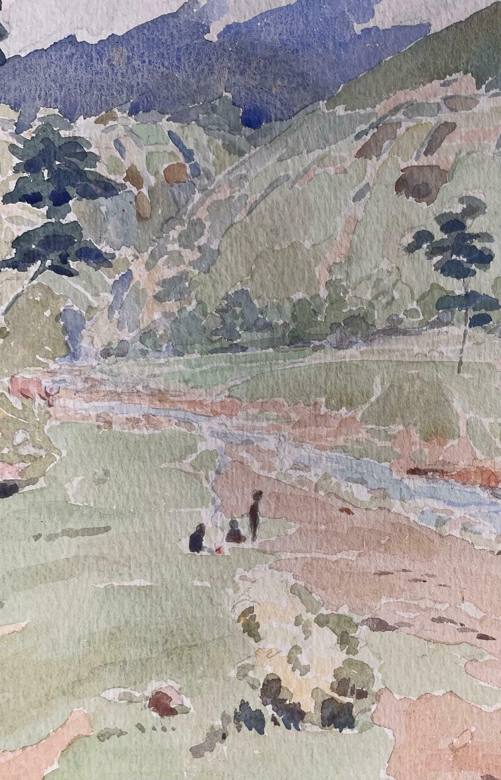 Ian G. Walkerfinely Detailed British Watercolor Topographical Of Mount Kenya In Kenya20th Century photo for sale