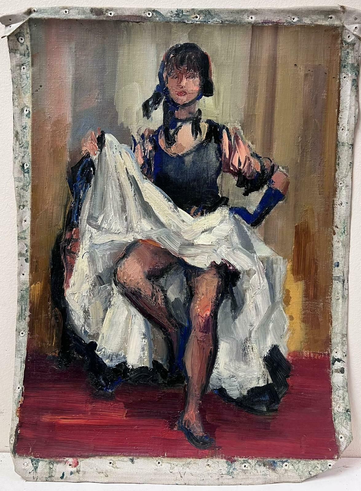 Josine Vignon1950s French Post Impressionist Oil Moulin Rouge Can Can Female Dancer1950s photo furniture