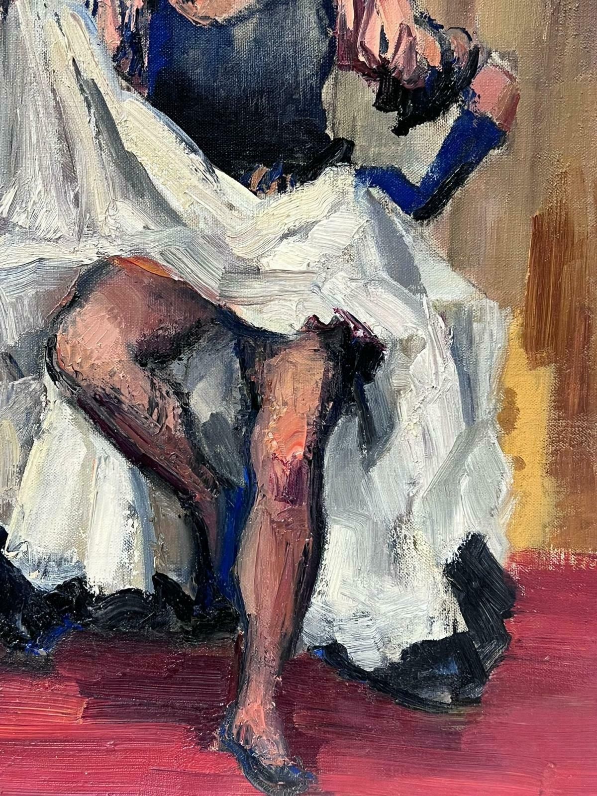 Josine Vignon1950s French Post Impressionist Oil Moulin Rouge Can Can Female Dancer1950s photo for sale