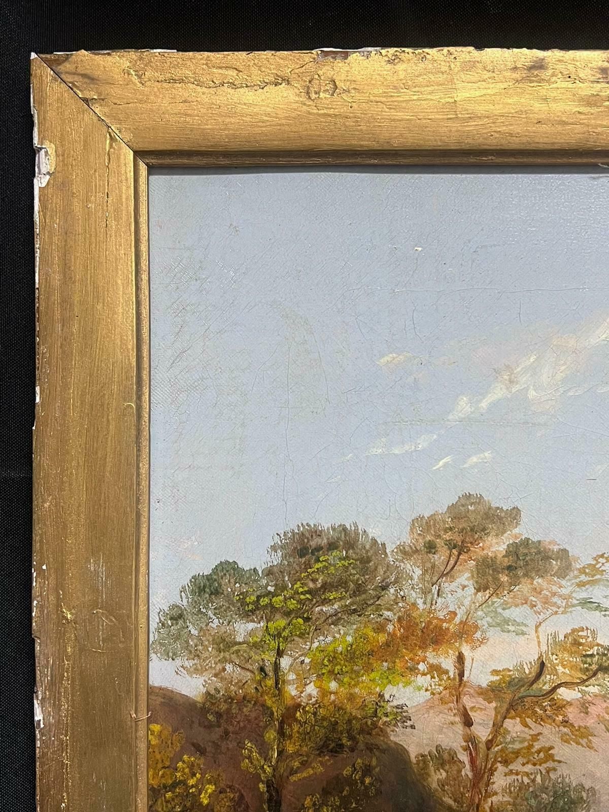 Scottish Victorianlarge Victorian Scottish Oil Painting Highland Loch Bathed In Sunlight photo for sale