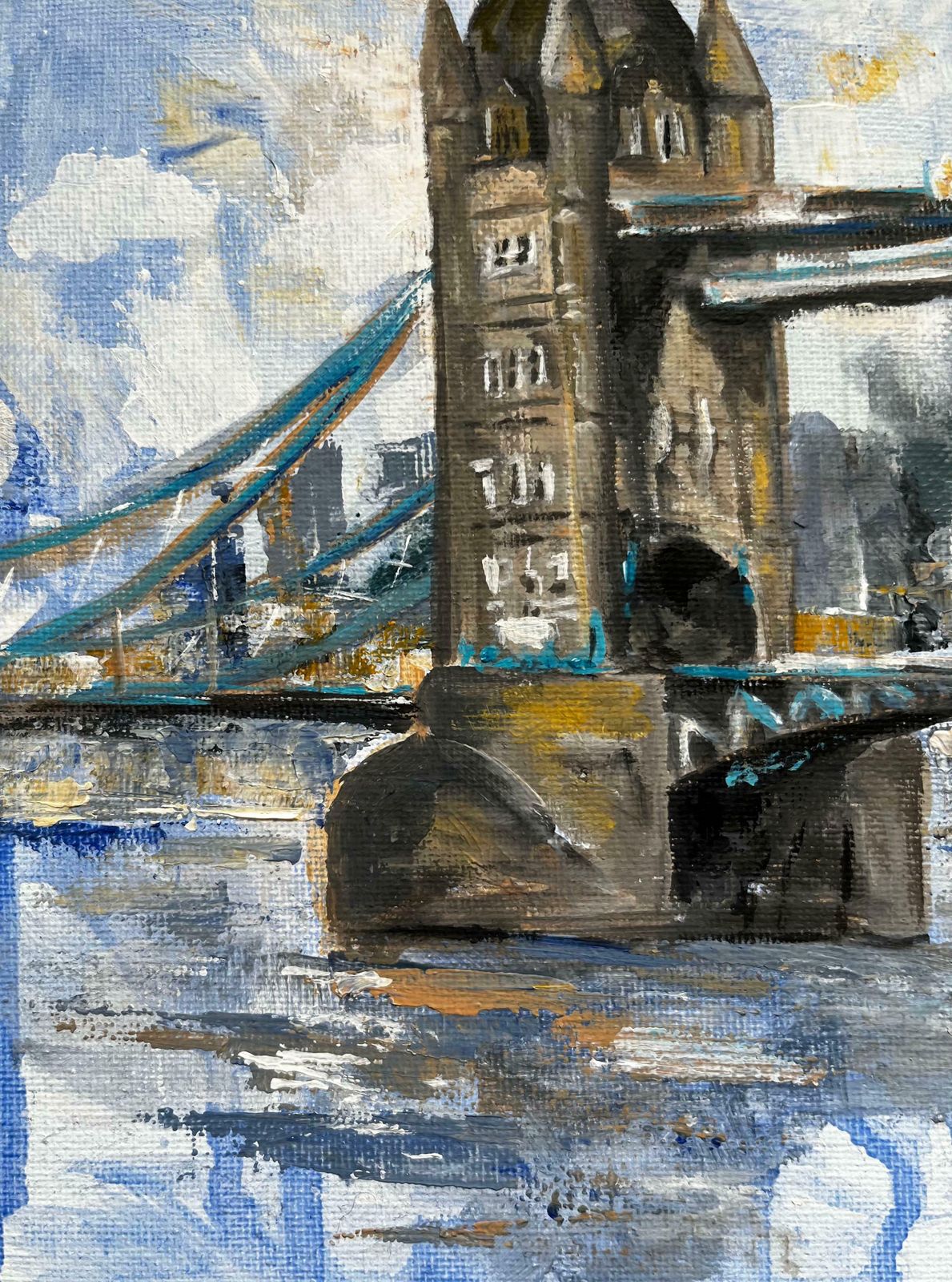 Minty Ramseylondon Bridge River Thames City Sky Contemporary British Artist Original Art2024 photo Art