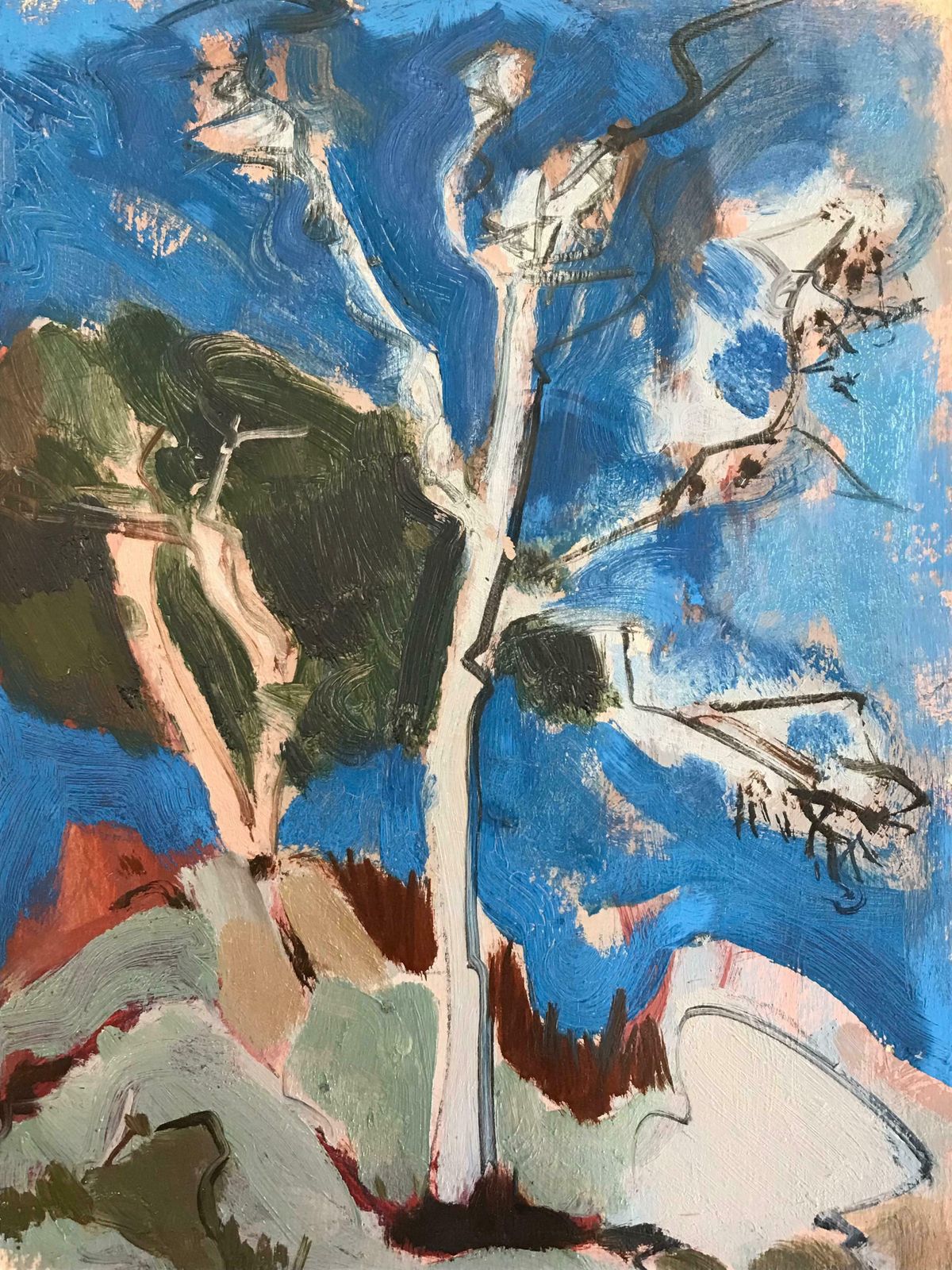 Elisabeth Hahn20th Century German Modernist Oil Painting Abstract Tree Scene20th Century photo furniture