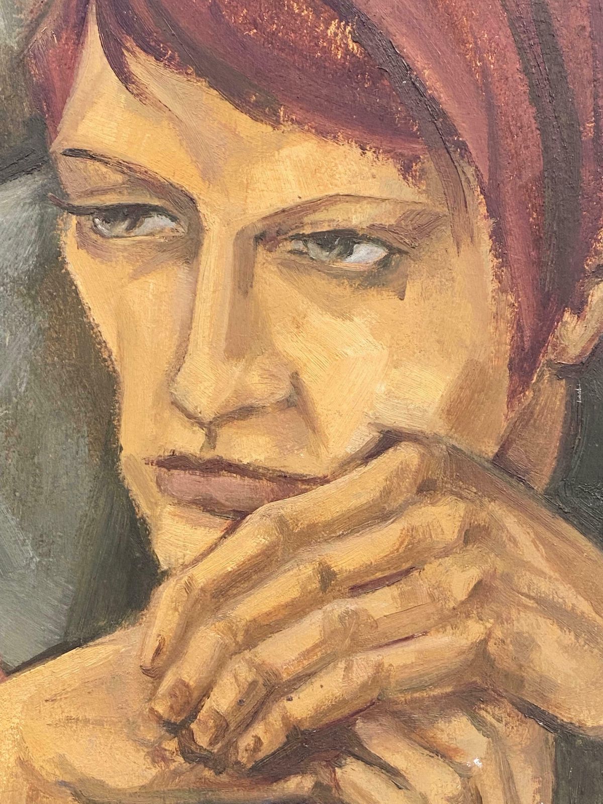 Elisabeth Hahn20th Century German Modernist Oil Painting, Portrait With Auburn Hair20th Century photo 2052.0