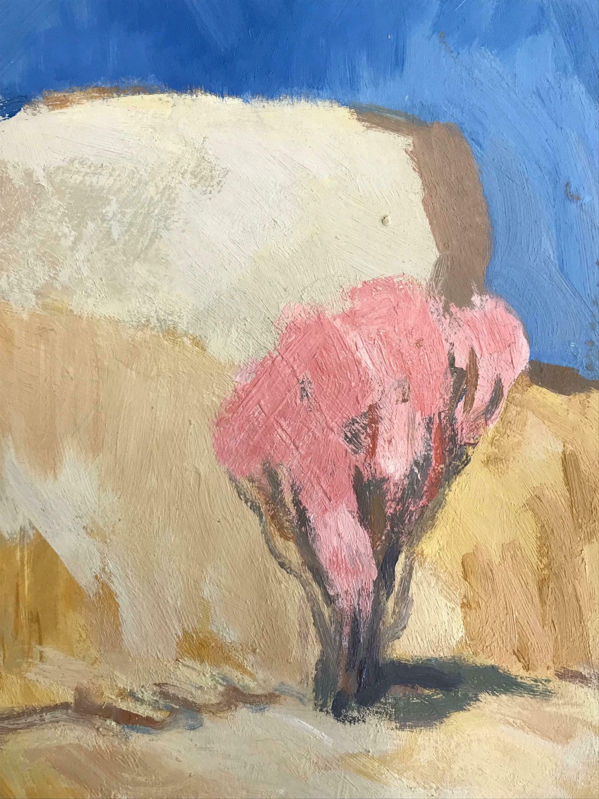 Elisabeth Hahn20th Century German Modernist Oil Painting   Pink Tree In Desert20th Century photo furniture