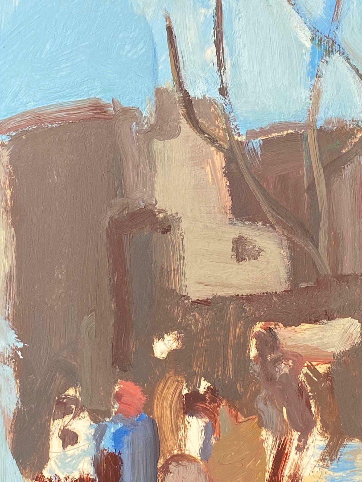 Elisabeth Hahn20th Century German Modernist Oil Painting North African Town & Figures20th Century photo buy
