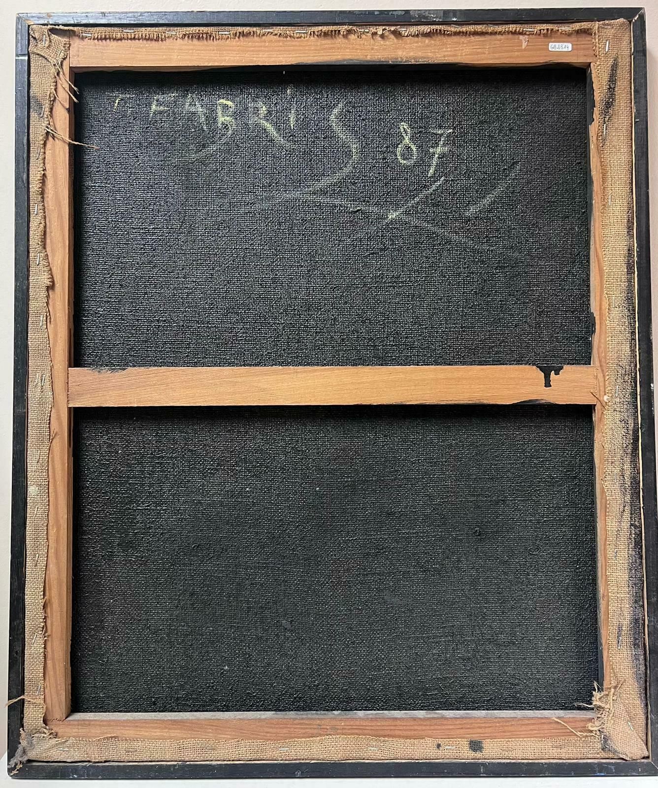 T. Fabris1970’s French Surrealist Signed Oil Painting Spiralling Shapes & Patterns1970's photo buy