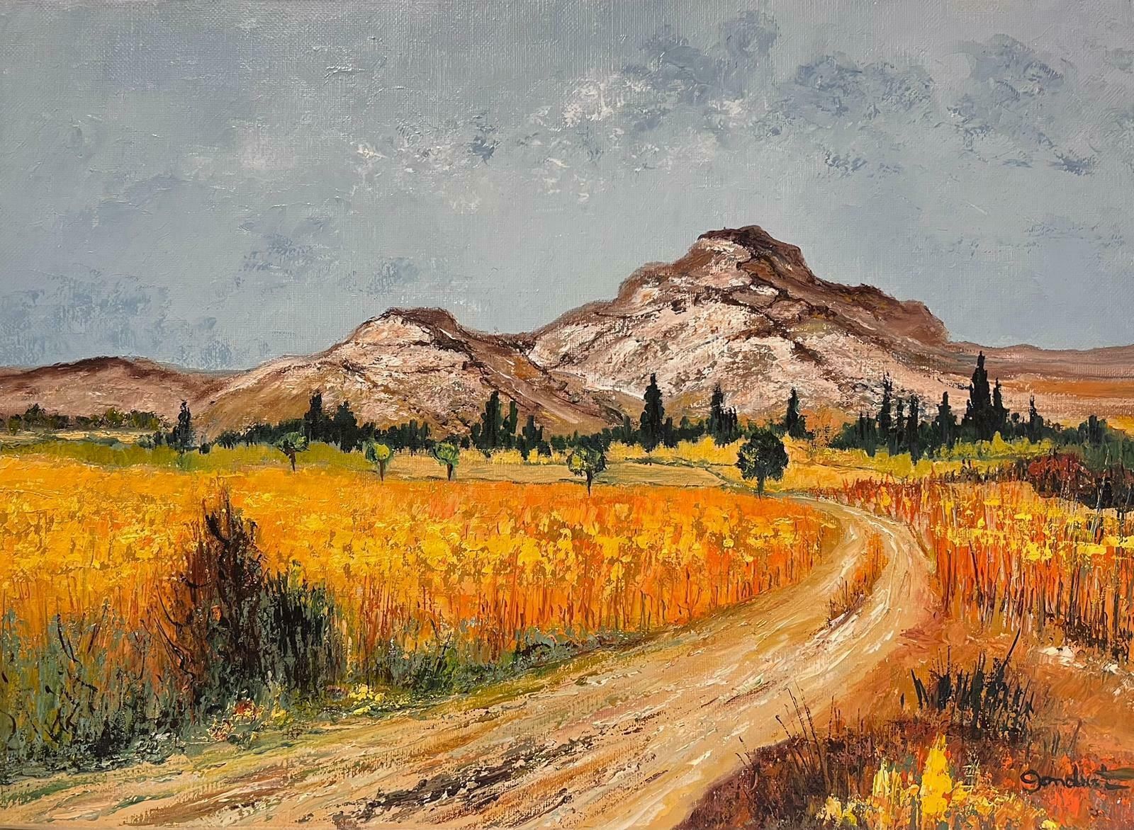 Lucien Gondretfrench Modernist 20th Century Oil Painting Sun Scorched Corsica Landscape