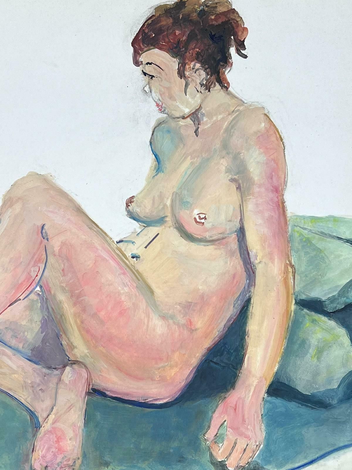 French Modernistreclining Nude Lady Model 1970's French Modernist Painting Provence Collection1970's photo 508.0
