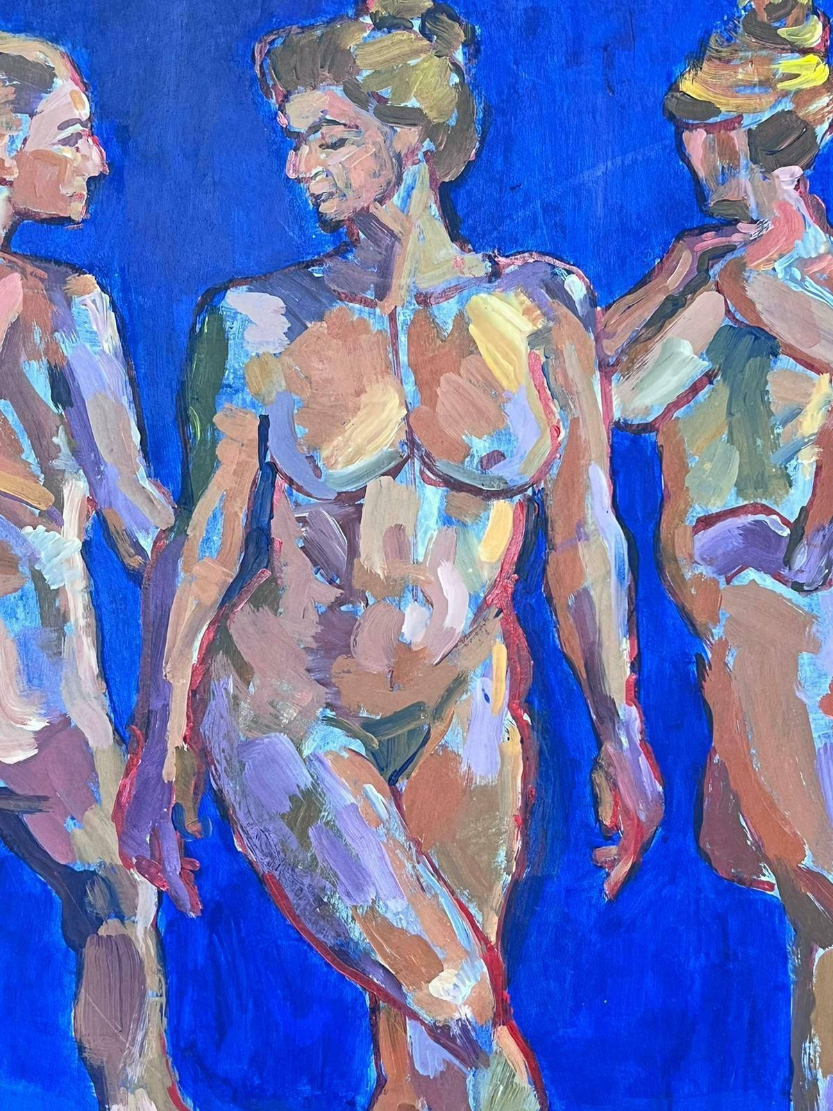 Helen Greenfieldthree Nude Ladies Large British Modernist Contemporary Oil Painting photo Art