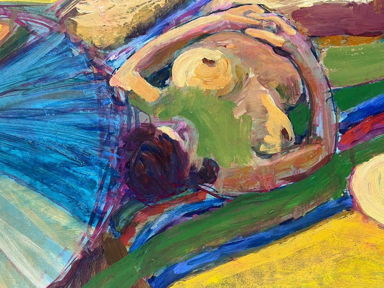 Helen Greenfieldnude Lady Sunbathing On Beach British Modernist 20th Century Oil Painting photo 816.0