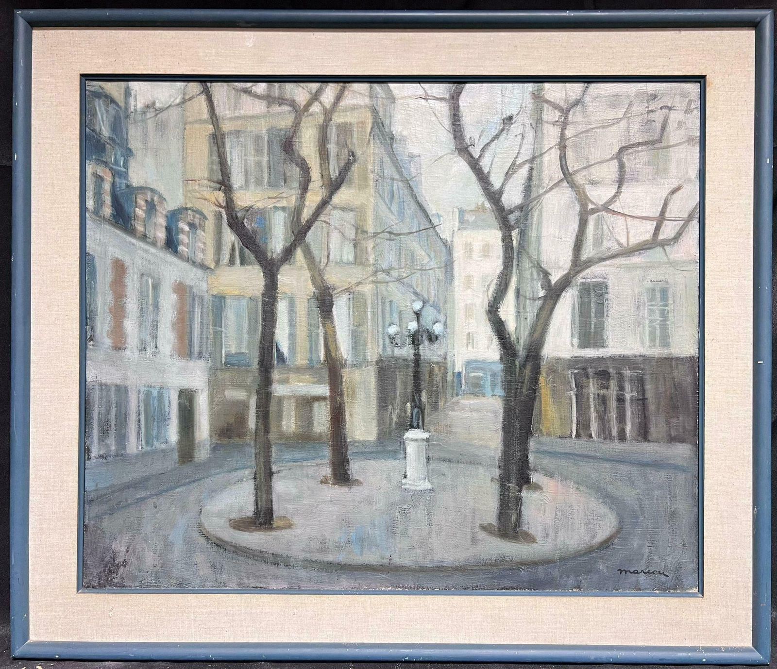 French Schoolplace De Furstenberg Paris St. Germain 1950's French Signed Modernist Oil Paint1950's photo furniture