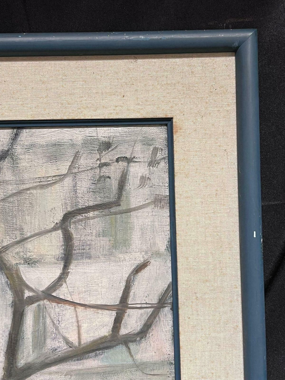 French Schoolplace De Furstenberg Paris St. Germain 1950's French Signed Modernist Oil Paint1950's photo vinterior