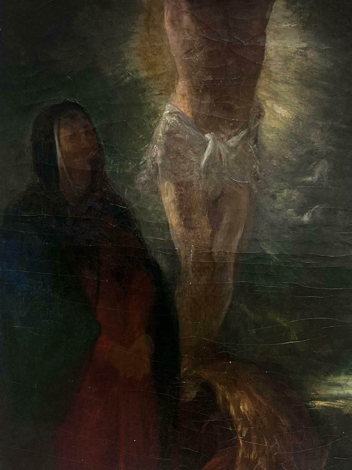 1830's French Romantic Period Large Oil Painting Christ On The Crossc. 1830's photo for sale