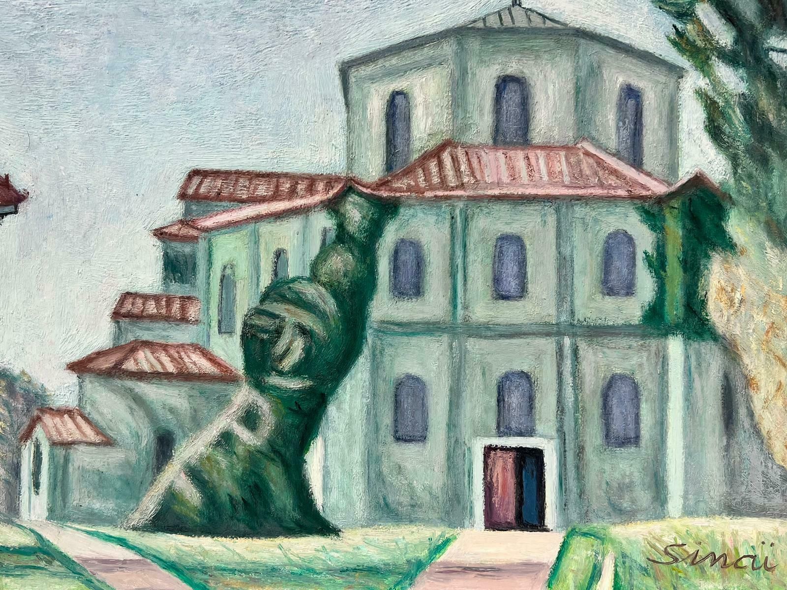 French Schoolmid 20th Century Post Impressionist Grand French Green Chateau photo furniture
