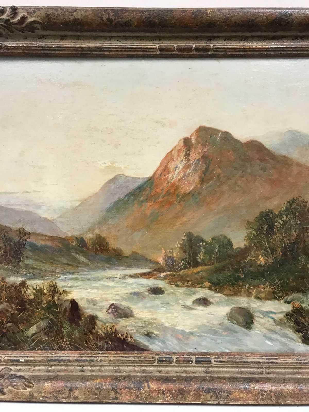 Francis E. Jamiesonantique Scottish Oil Painting   Highland River Landscape At Sunset photo Art