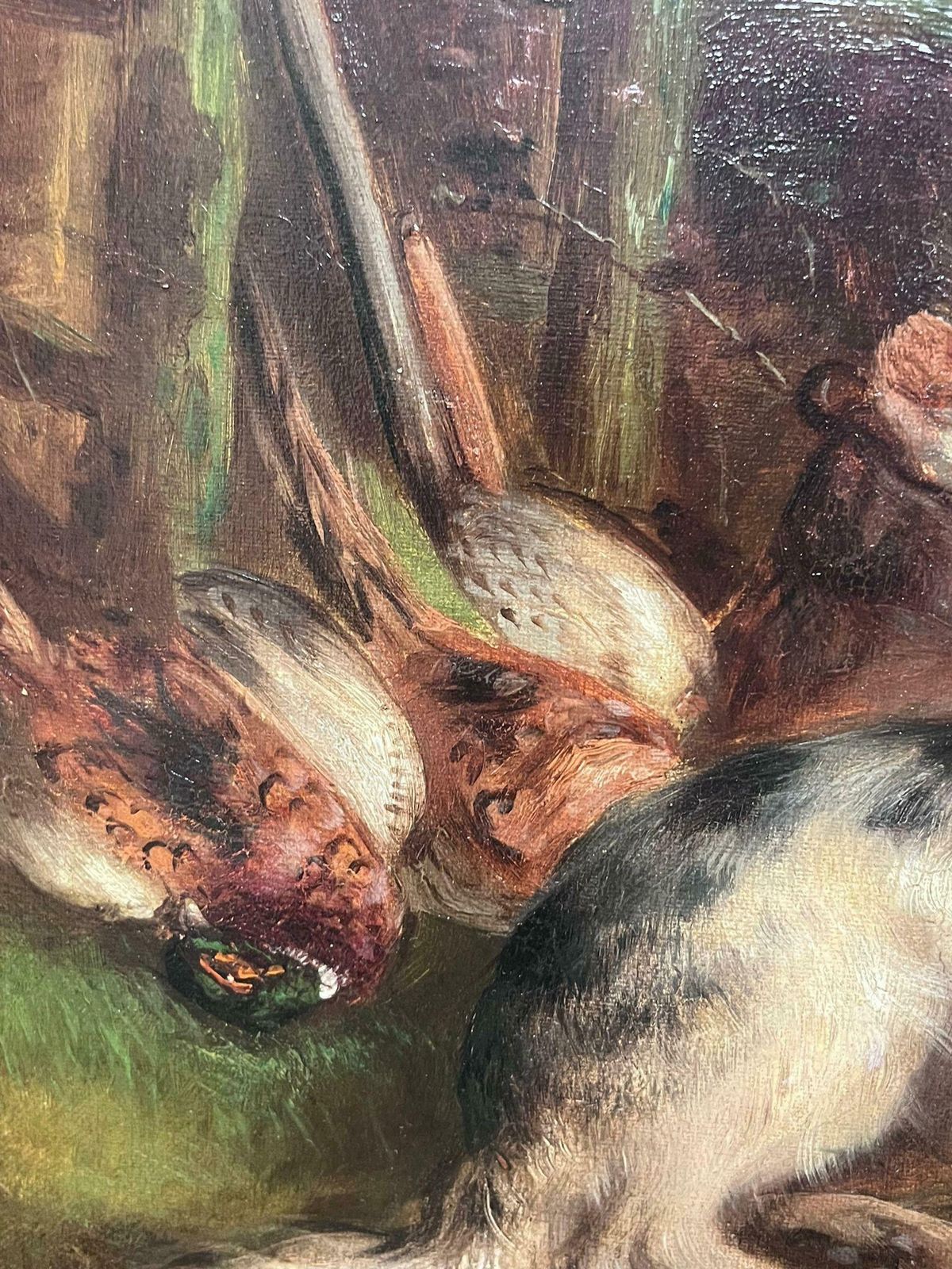 Robert Cleminsonsetter Dogs/ Spaniels In Sporting Landscape Original Victorian English Dog Oil photo vinterior