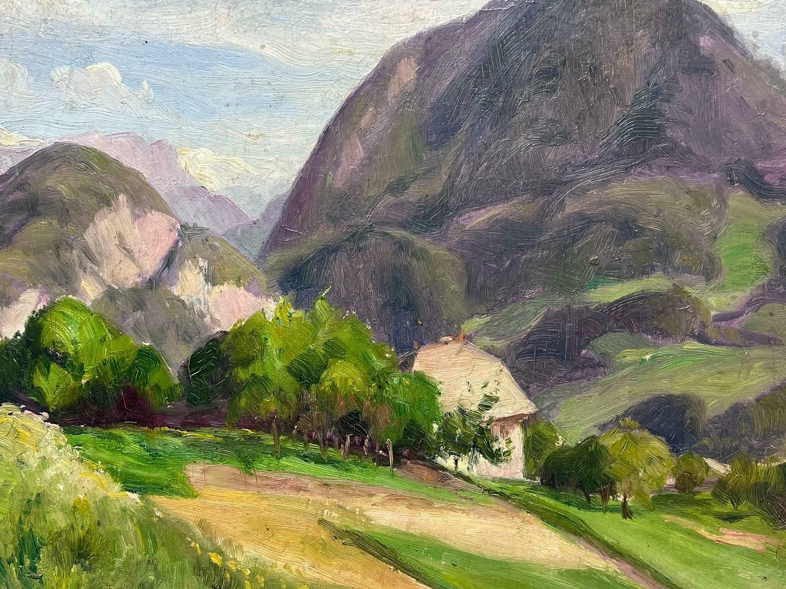Edmond Quinton1930's French Impressionist Signed Oil Painting Countryside Rural Landscape1930's photo 667.0