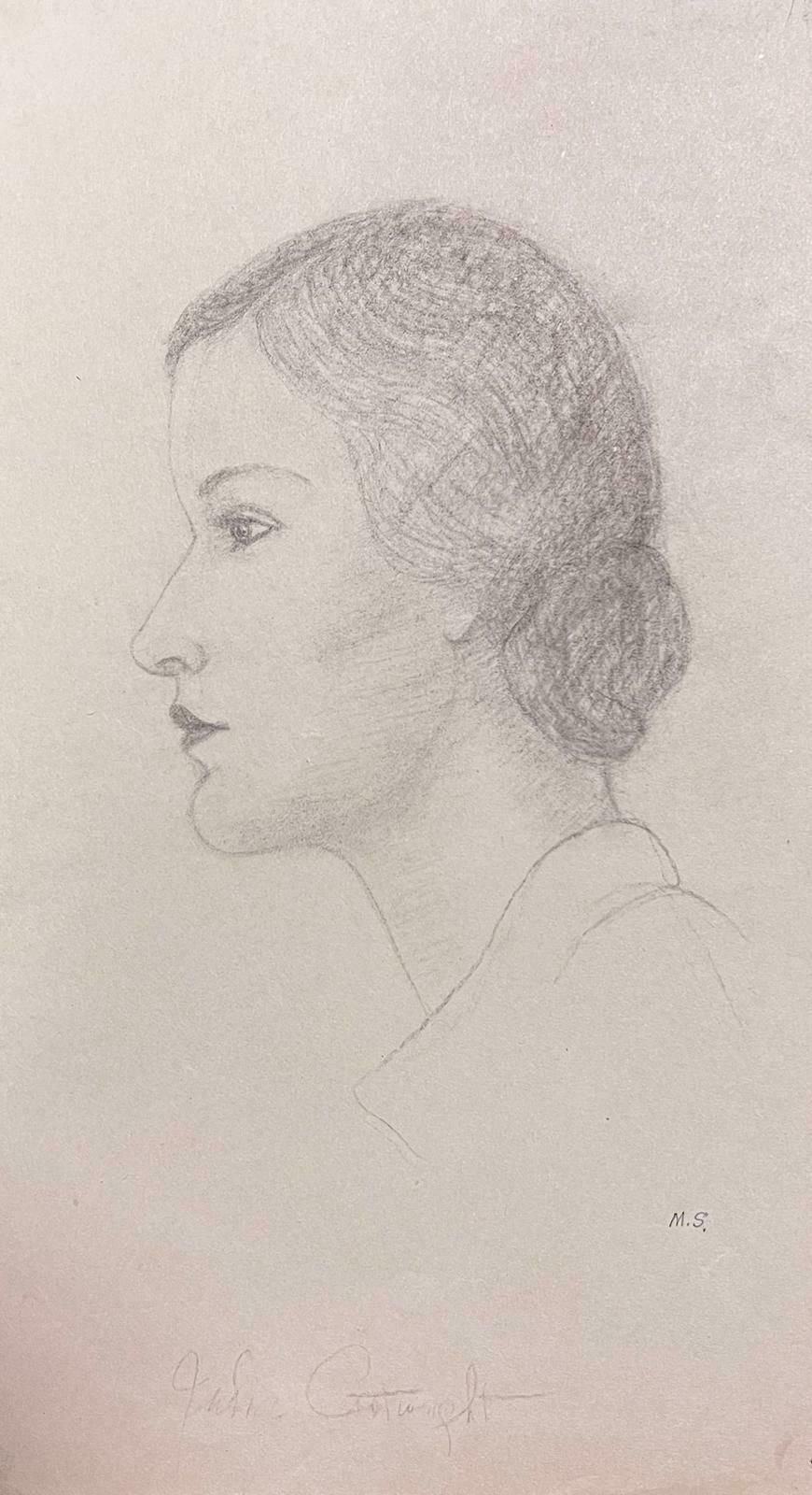 Marjorie Schiele (1913 2008)Elegant Portrait Of Young Lady Paris School Mid 20th Century Listed Artist photo for sale