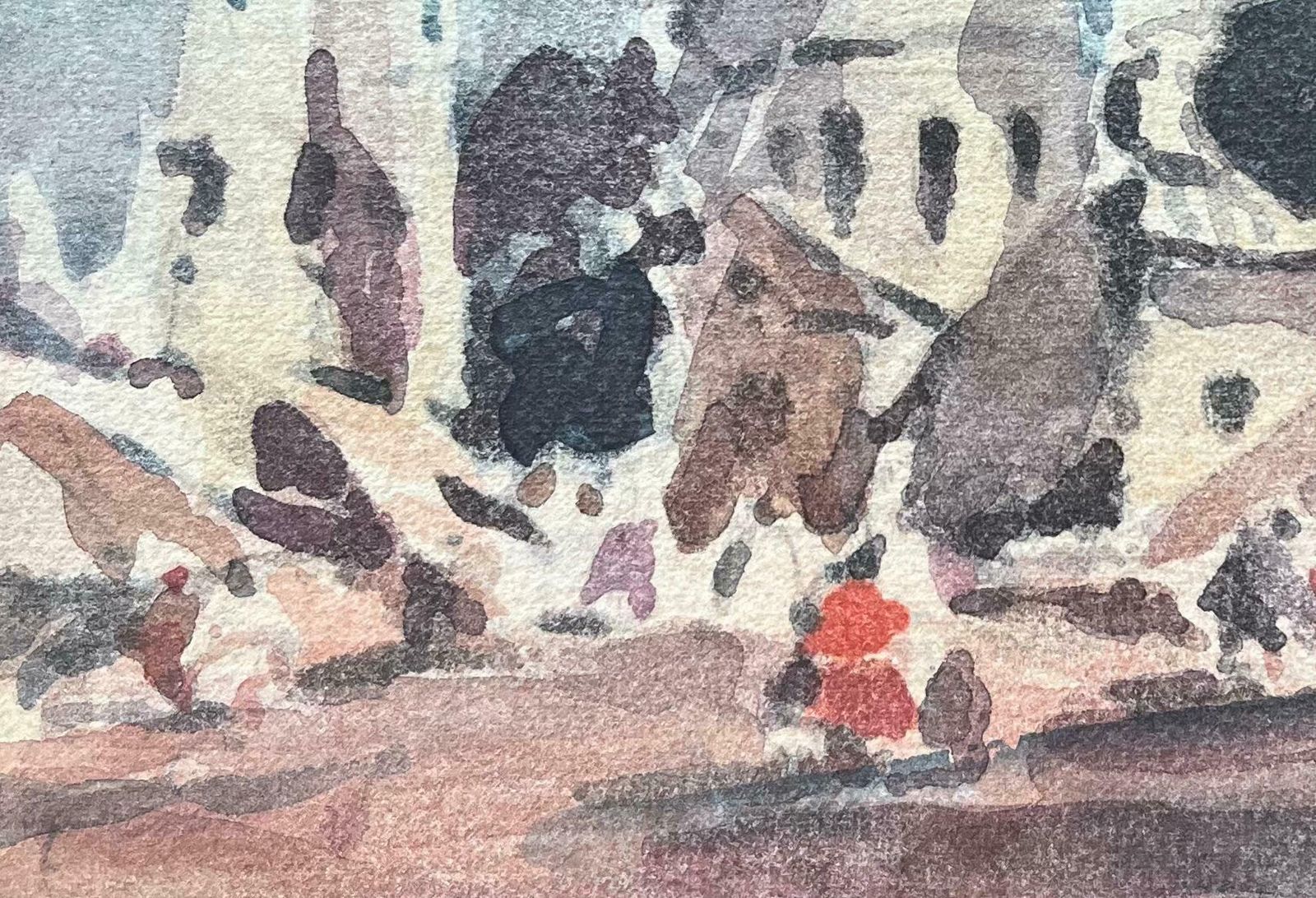 Maurice Mazeiliefrench Impressionist Watercolor Of Sacré Cœur Basilica20th Century photo Art