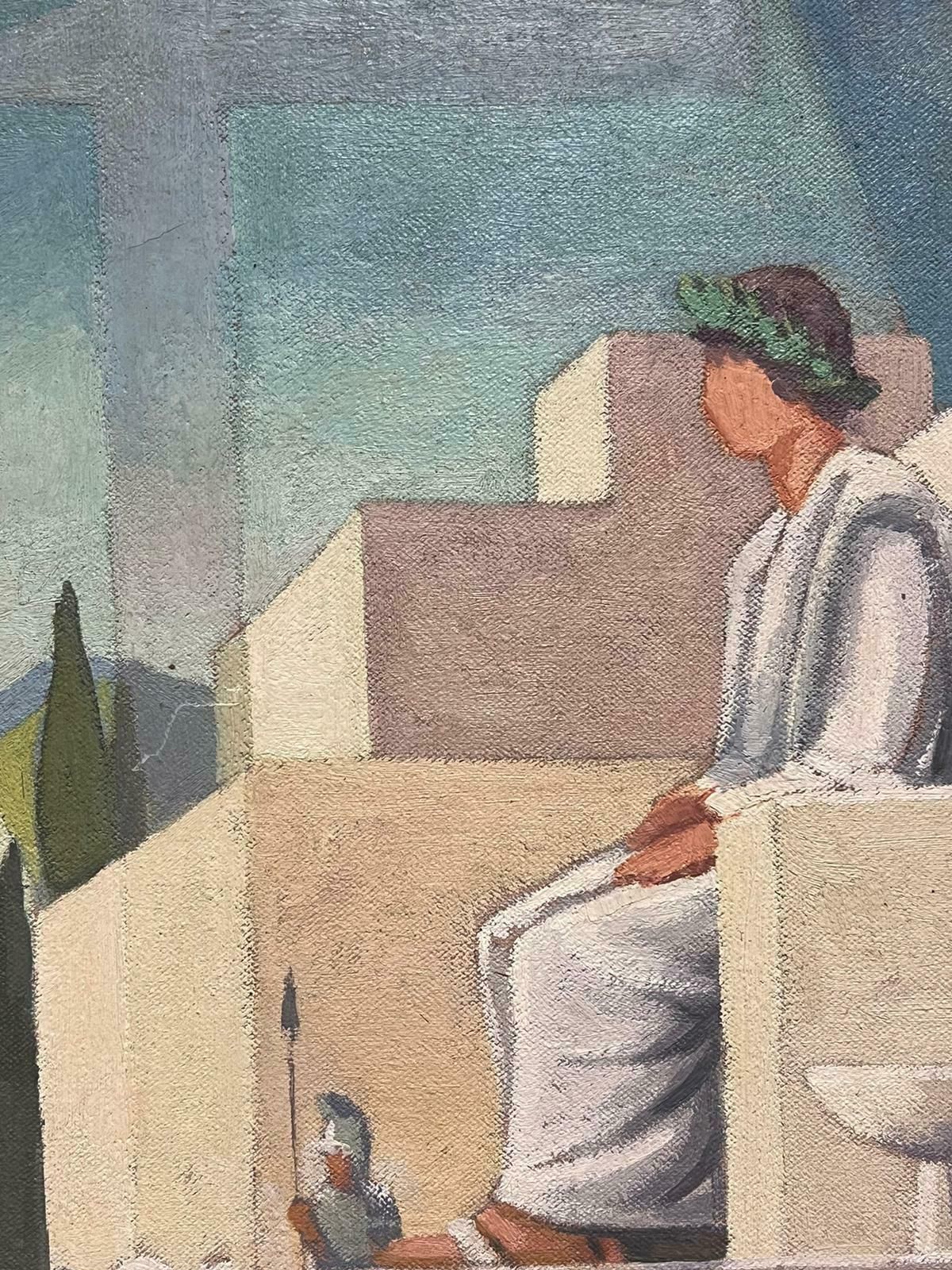 Jean Laforgue1950's French Cubist/ Modernist Oil Painting One Of The Stations Of The Cross 1950's photo 1026.0
