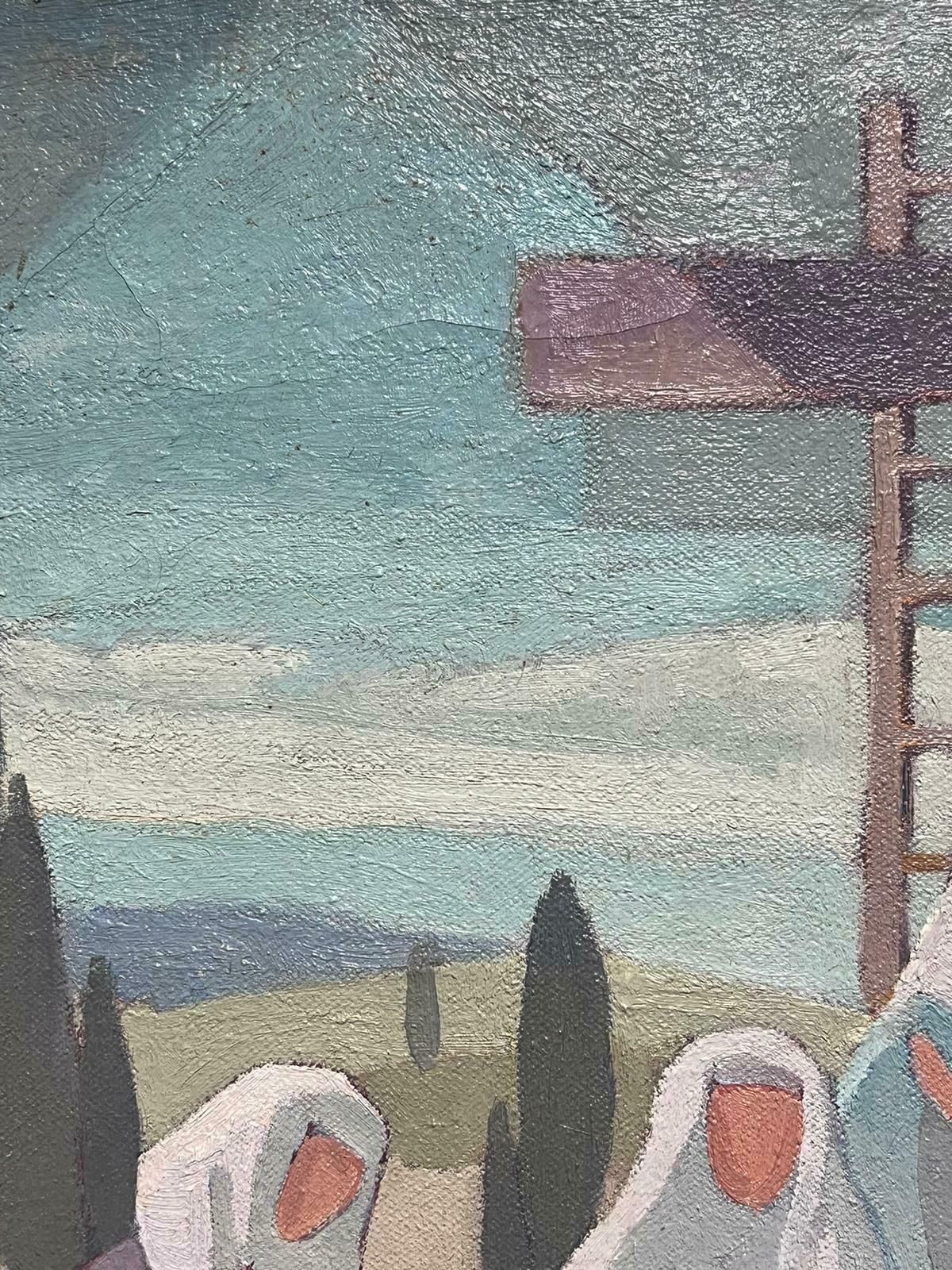 Jean Laforgue1950's French Cubist/ Modernist Oil Painting One Of The Stations Of The Cross 1950's photo for sale