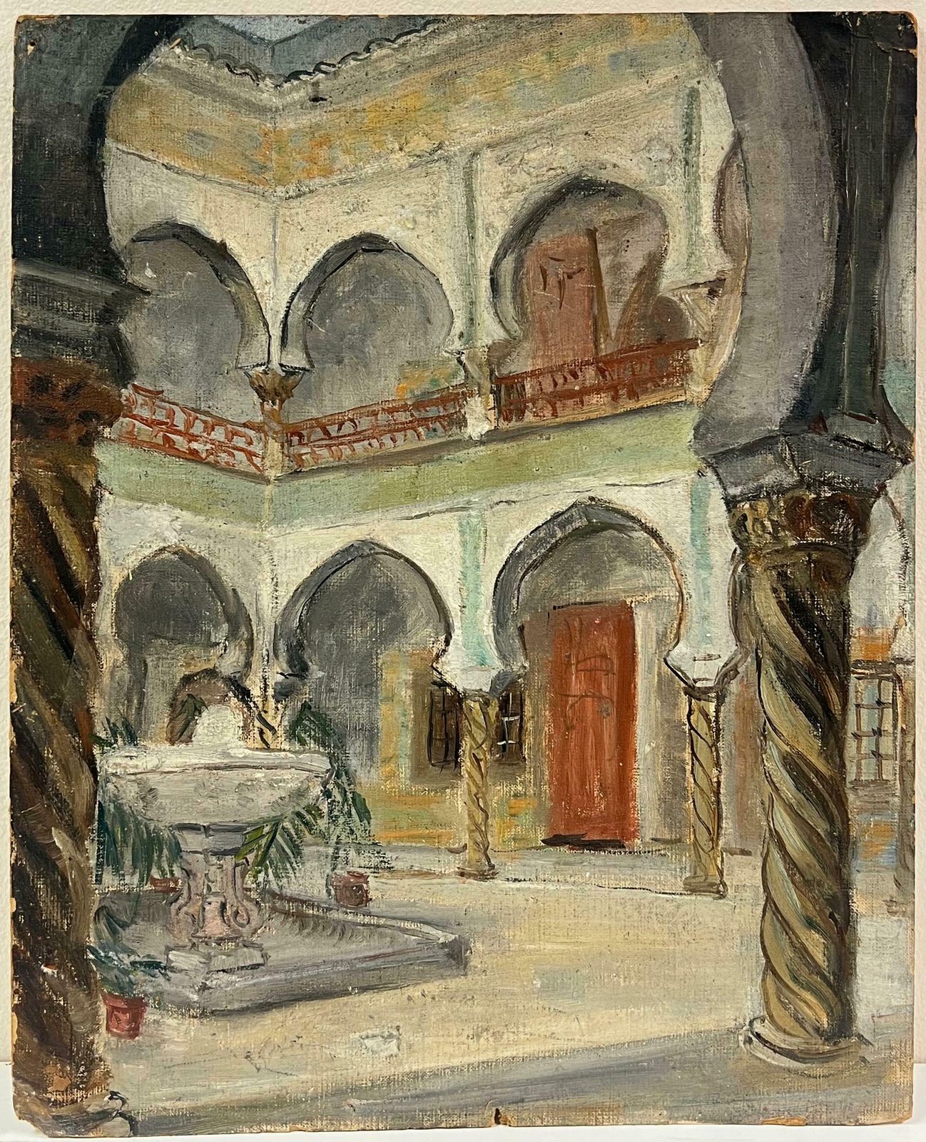 Simone Forge1930's French Impressionist Courtyard With Arched Colonnades And Fountain19th Century photo furniture