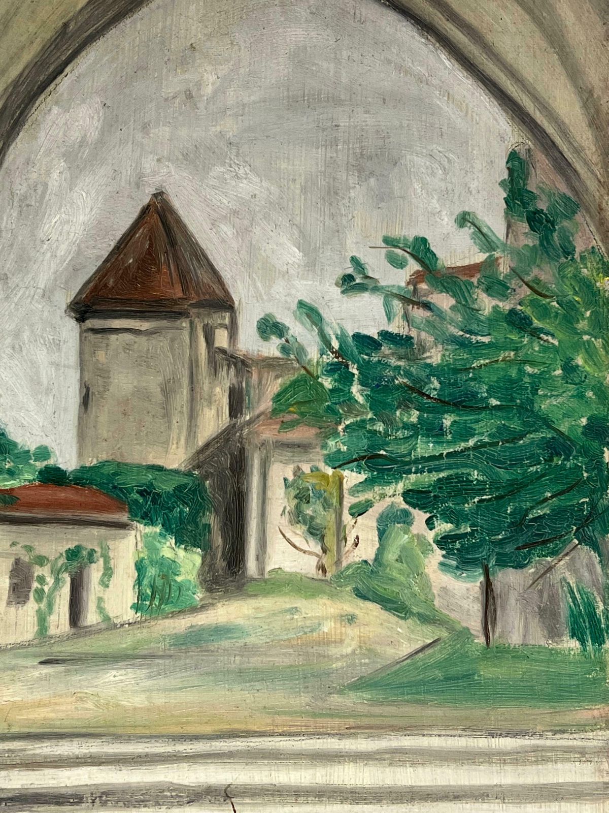 Simone Forge1930's French Impressionist View Through Archway To Tower And Garden19th Century photo for sale