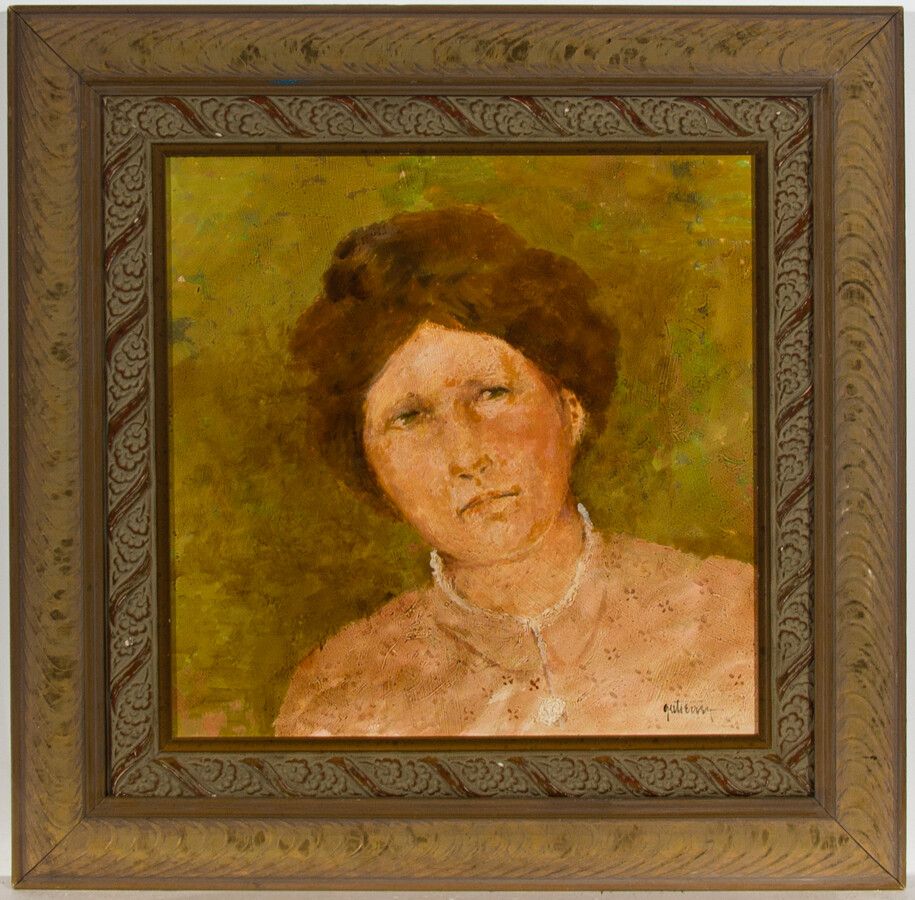 Raul Gutierrez (B.1935) Fine 20th Century Oil, Portrait Of A Victorian Lady