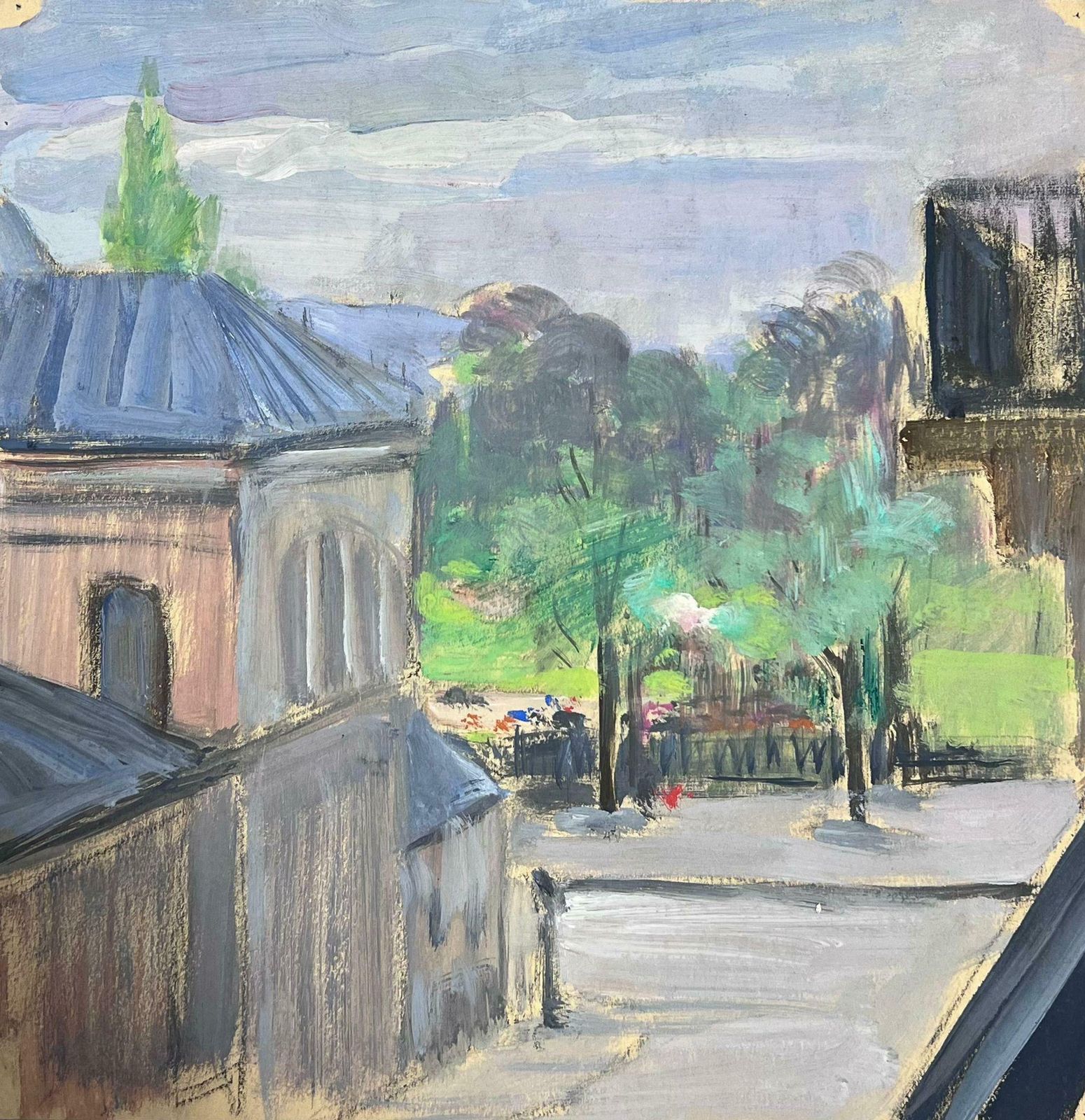 Louise Alix1930's French Impressionist Summer Park Landscape1930's