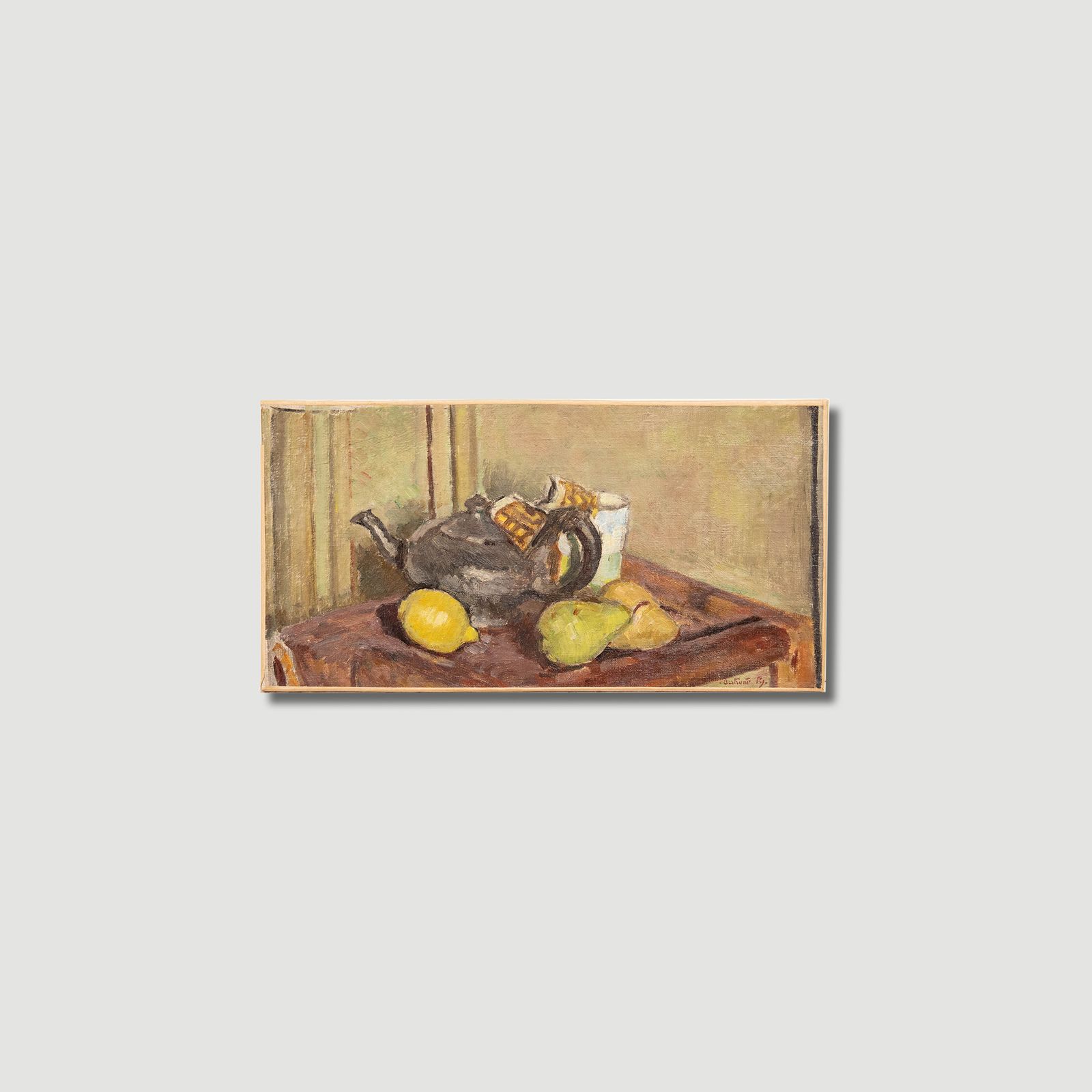 Bertrand Py (1895 1973) Mid 20th Century Oil, Teapot And Fruit photo buy