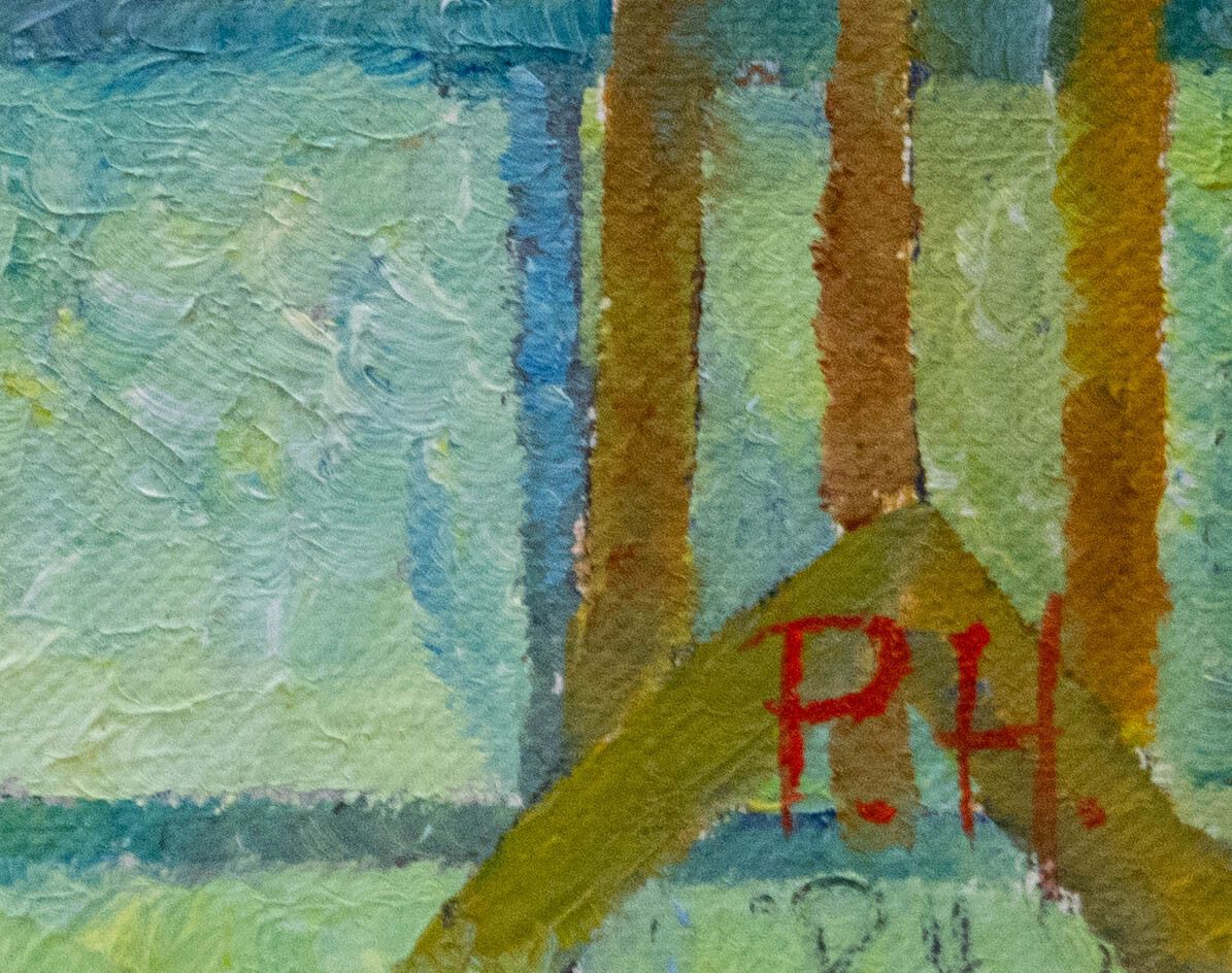 Philippa Hall Framed Contemporary Oil, Artist At Her Easel photo vinterior