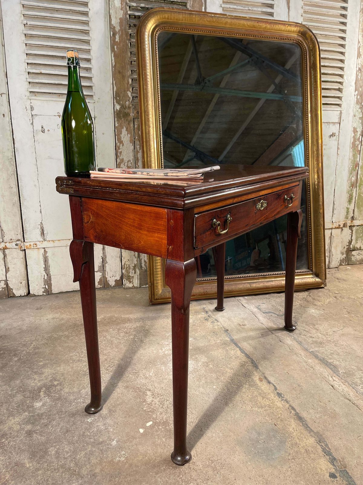 Early Antique Georgian Cuban Mahogany Console Extending Card Tea Table photo furniture