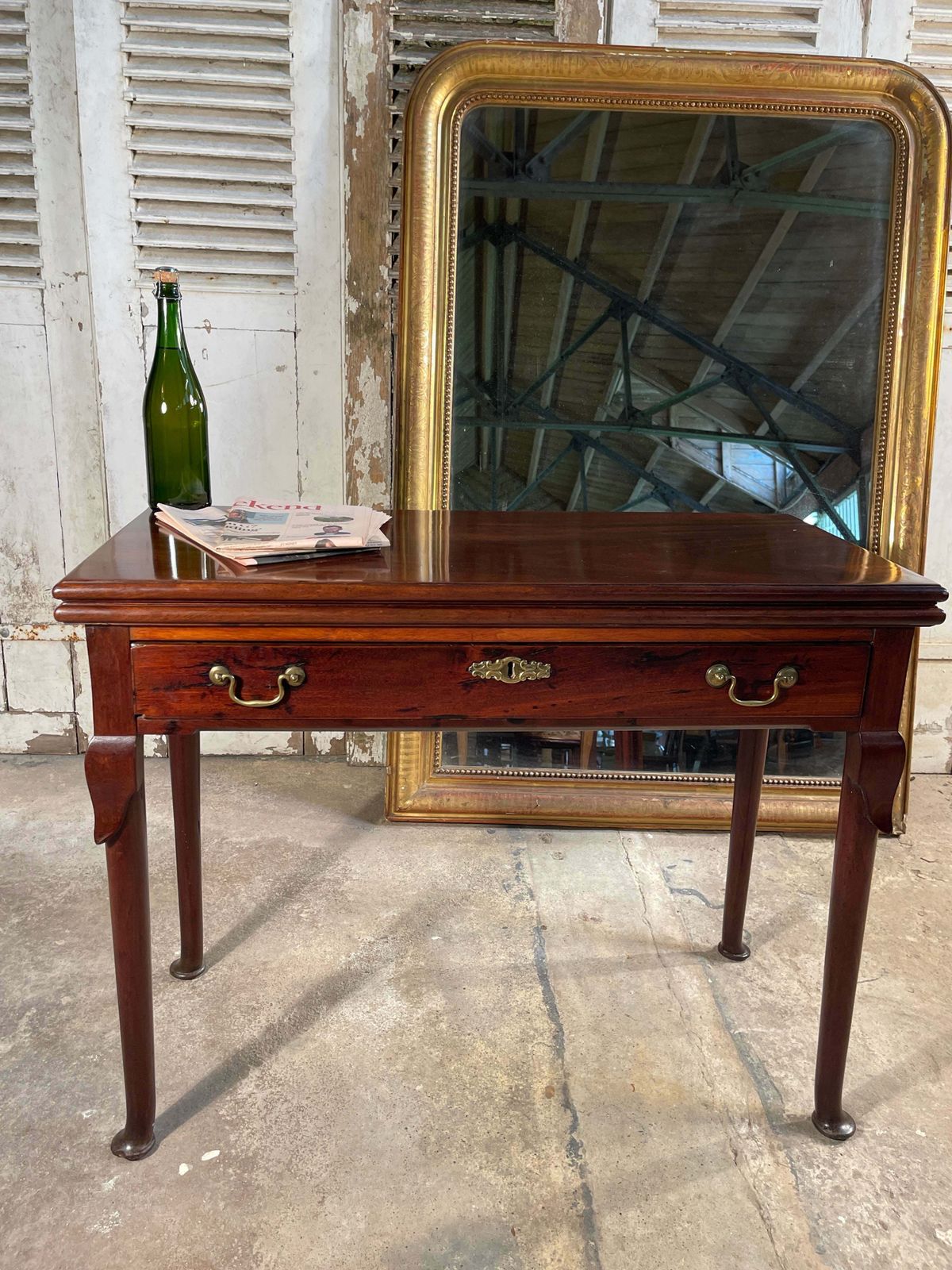 Early Antique Georgian Cuban Mahogany Console Extending Card Tea Table photo buy
