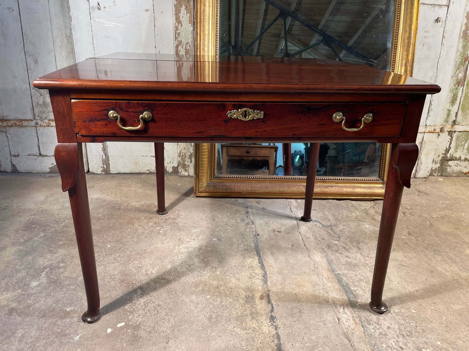 495.0 Early Antique Georgian Cuban Mahogany Console Extending Card Tea Table photo