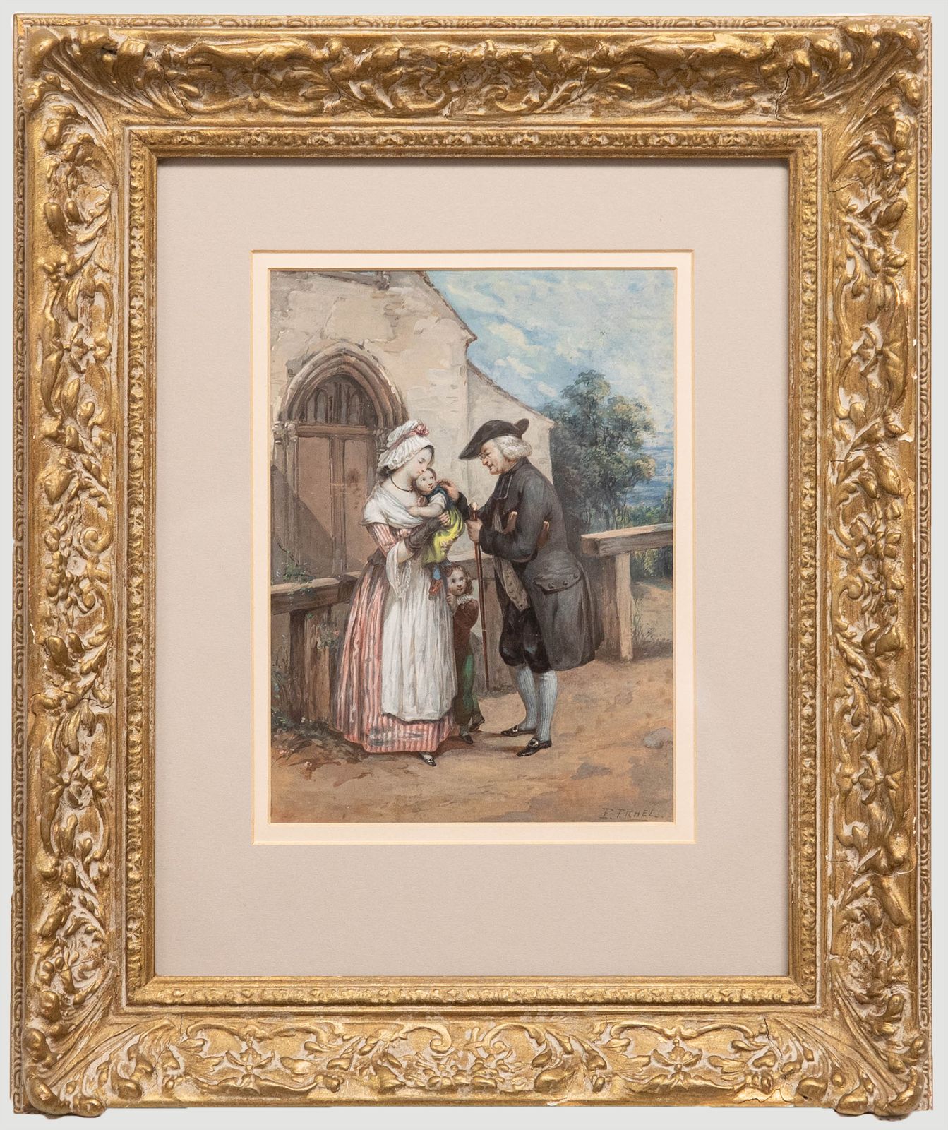 Benjamin Eugene Fichel (1826 1895) Late 19th Century Gouache, God's Children
