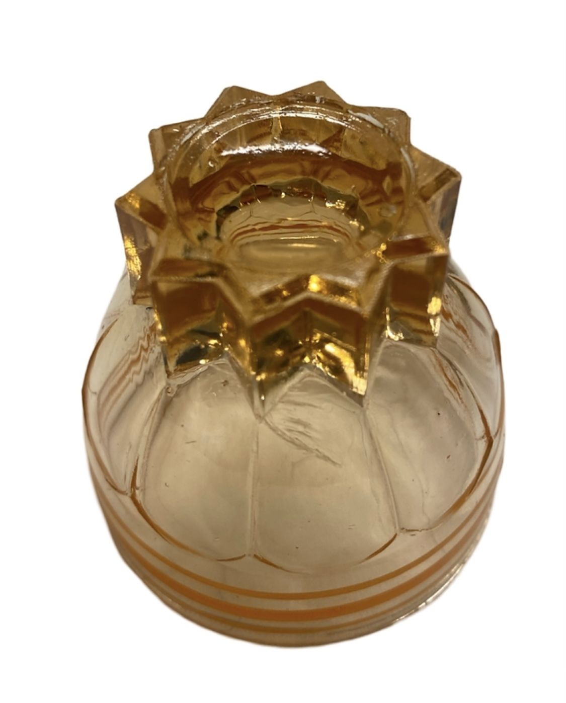 Beautiful Peach Art Deco Decanter And 7 Small Shot Glasses photo Home Decor