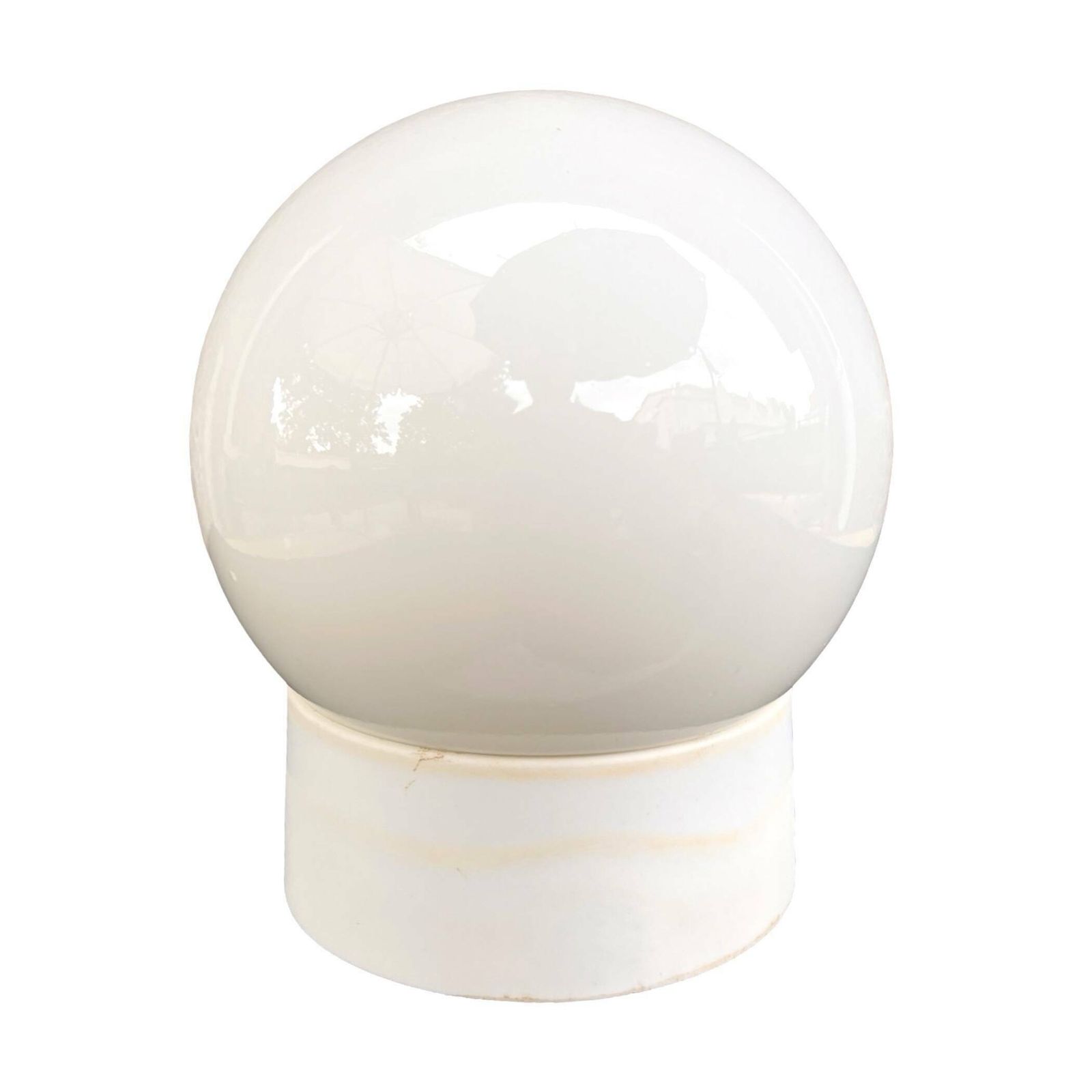 White Spherical Wall Lamp, Elektrosvit Nové Zámky, Czechoslovakia, 1960s. photo 57.0