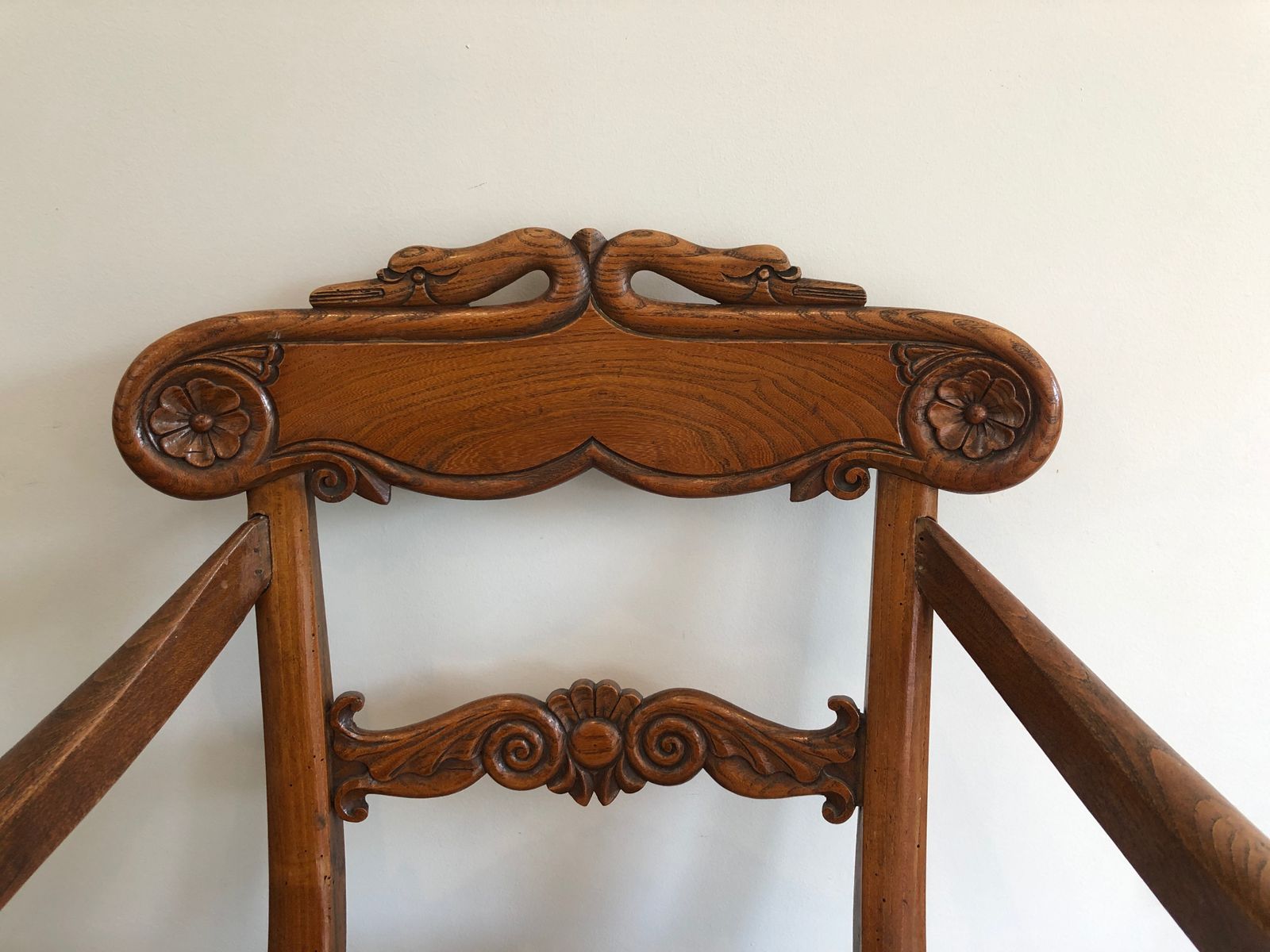 English Regency Mahogany Desk Chair With Swan Neck Decor photo furniture
