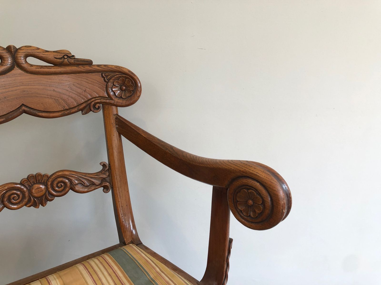 English Regency Mahogany Desk Chair With Swan Neck Decor photo for sale