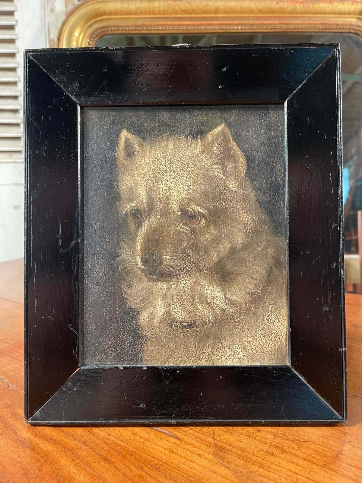 A Stunning & Rare Antique Georgian Oil On Panel Painting By Renowned Animal Painter William Barraud Depicting A Griffon Hunting Terrier/Dog All Origin photo furniture