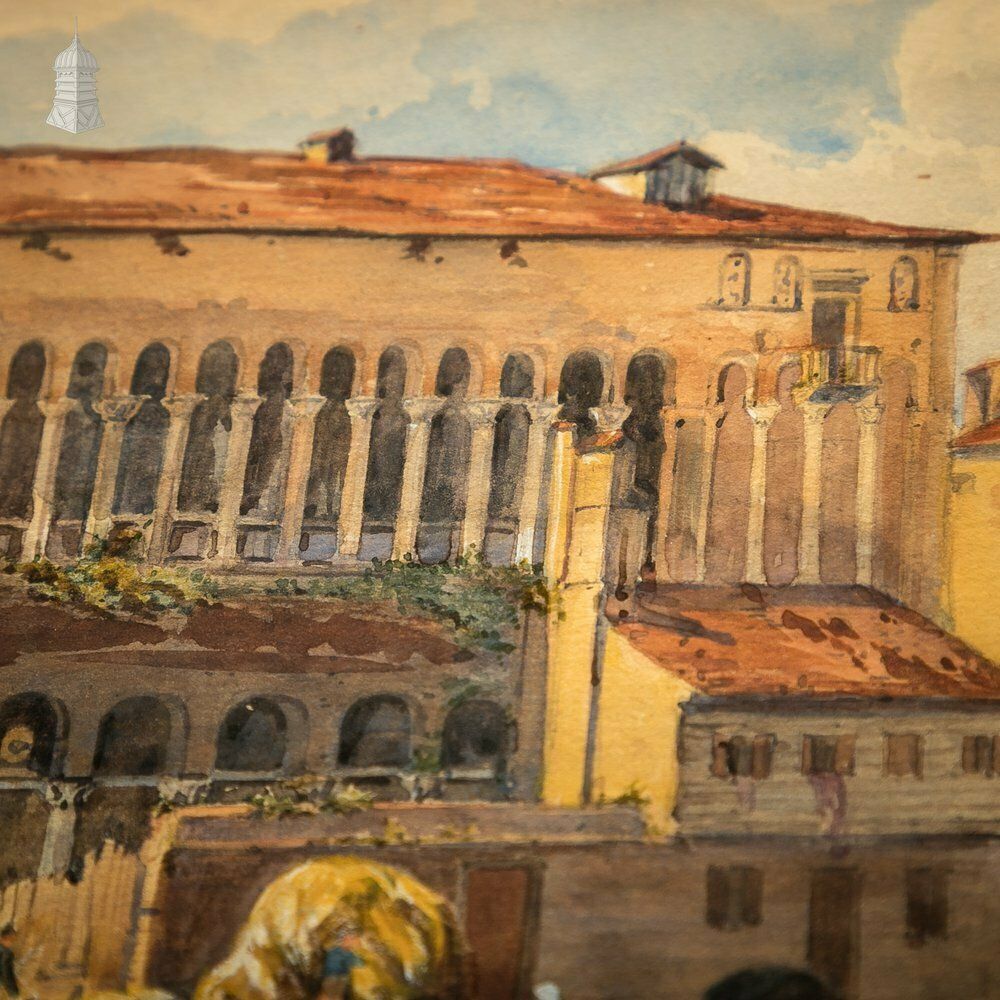 Venetian Watercolour Paintings, Set Of 4 photo vintage