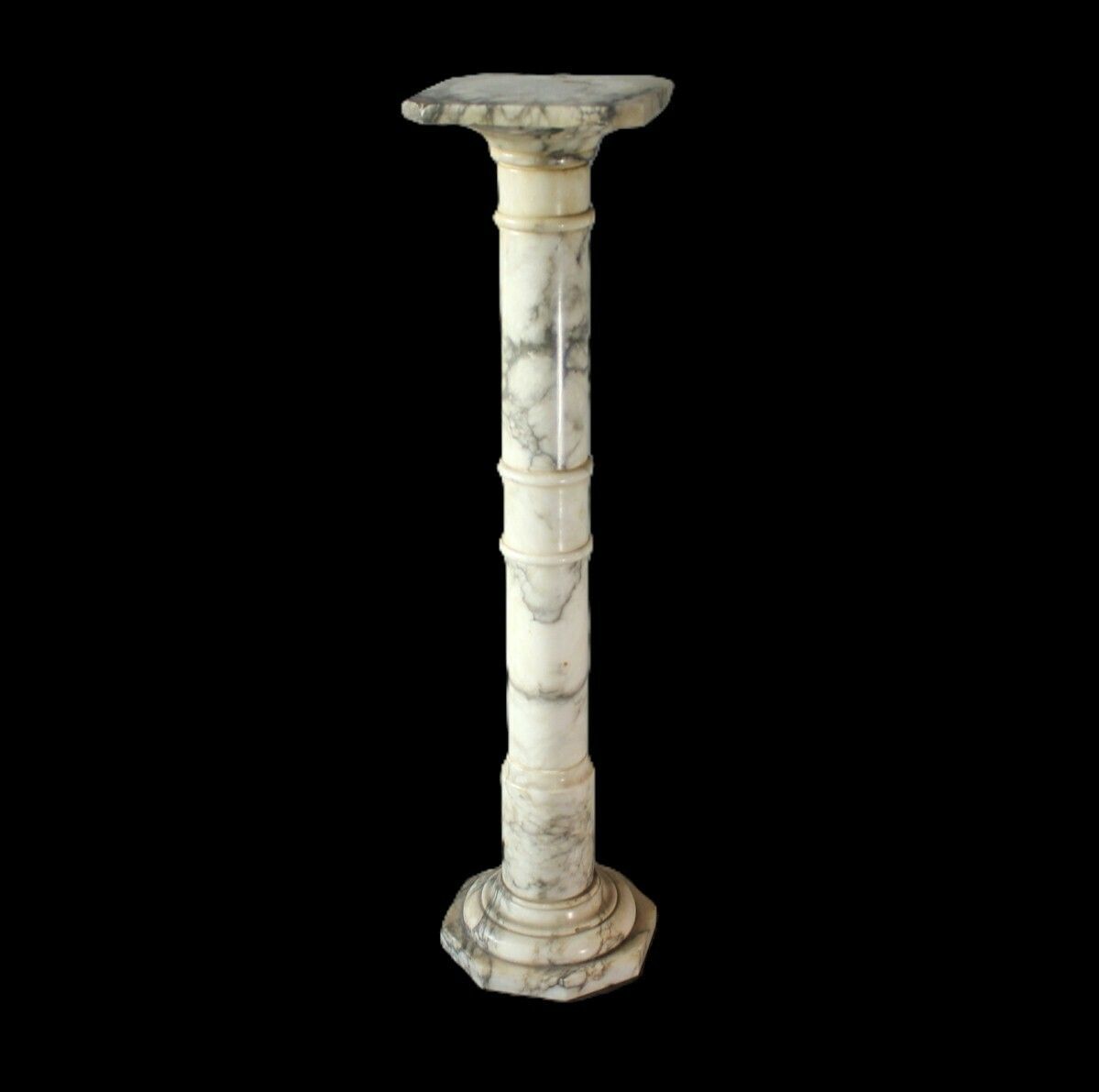 White Marble Pedestal Column, 1950s