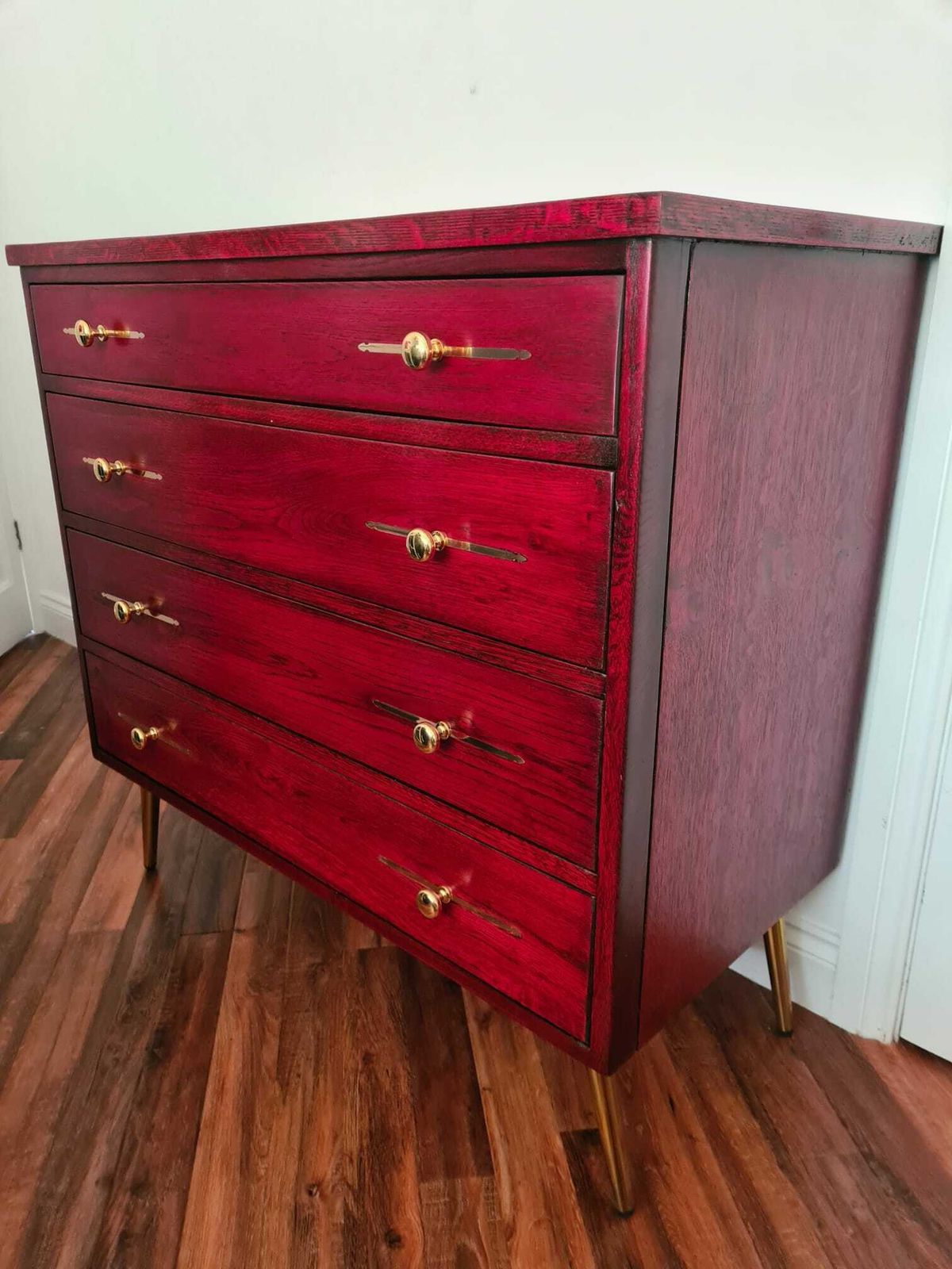 Upcycled Mid Century Style With Brass Inlays