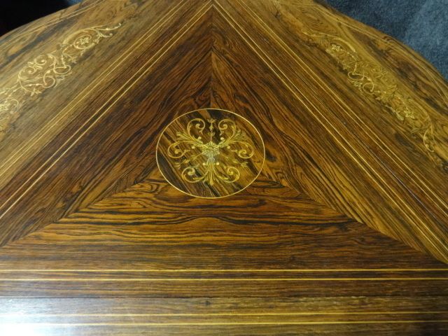 Top Quality Rosewood Inlaid Drop Leaf Occasional Table C.1900 photo for sale