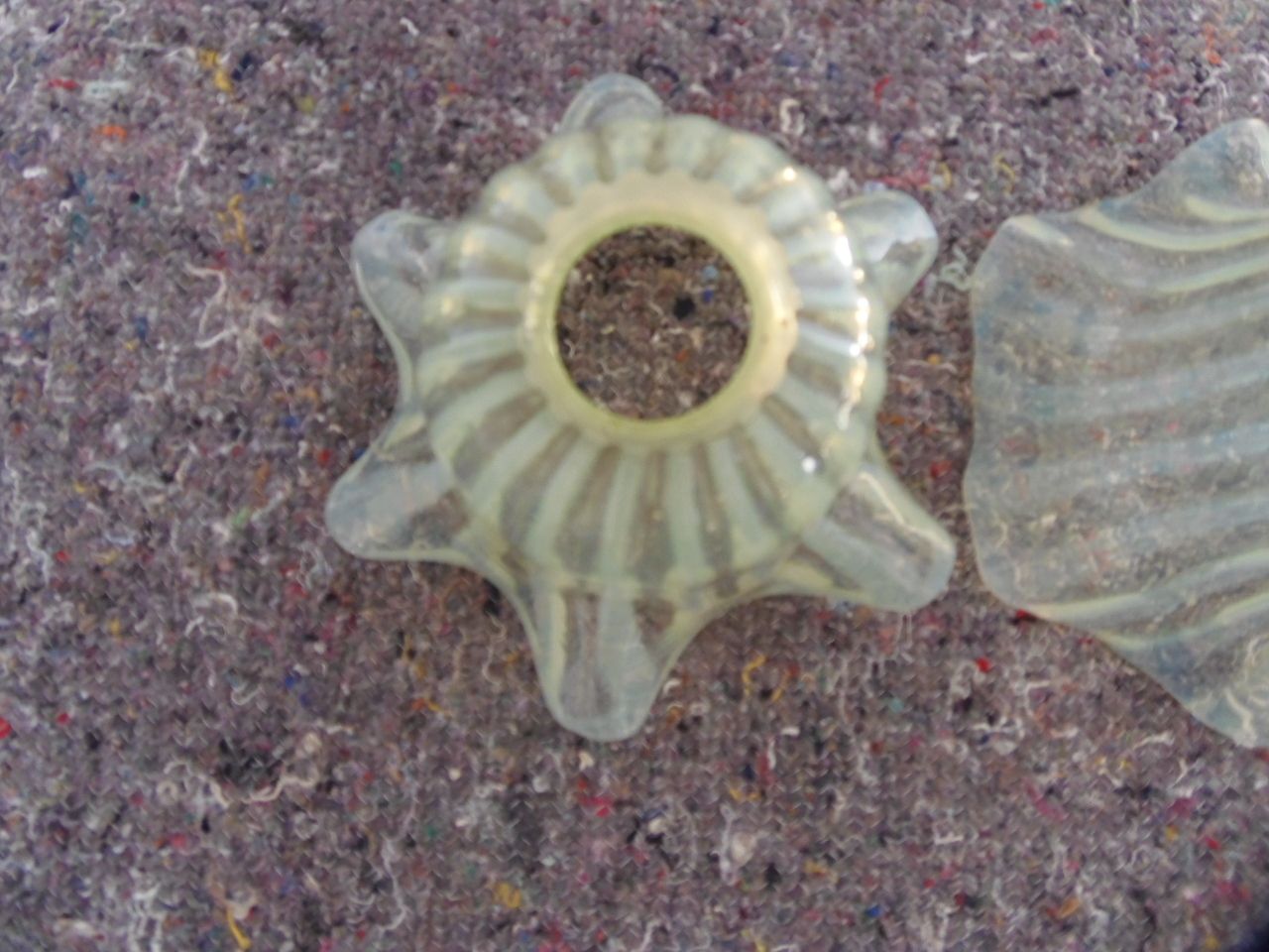 photo furniture Vaseline Glass Shades .A Pair .