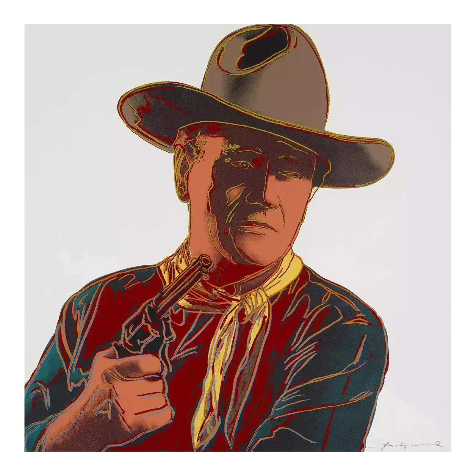 1986 Carnegie Museum Of Art After Andy Warhol, John Wayne Lithograph
