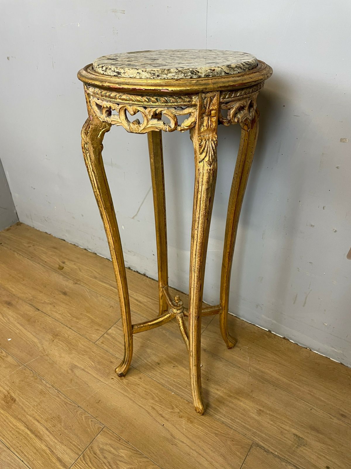 Edwardian Carved Giltwood Marble Topped Torchere photo Home Decor